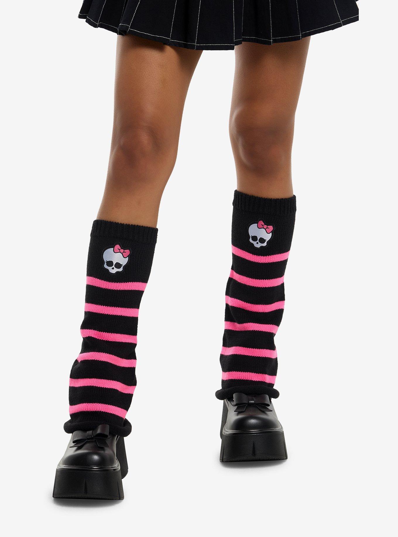 Monster High Black & Pink Stripe Leg Warmers, , hi-res