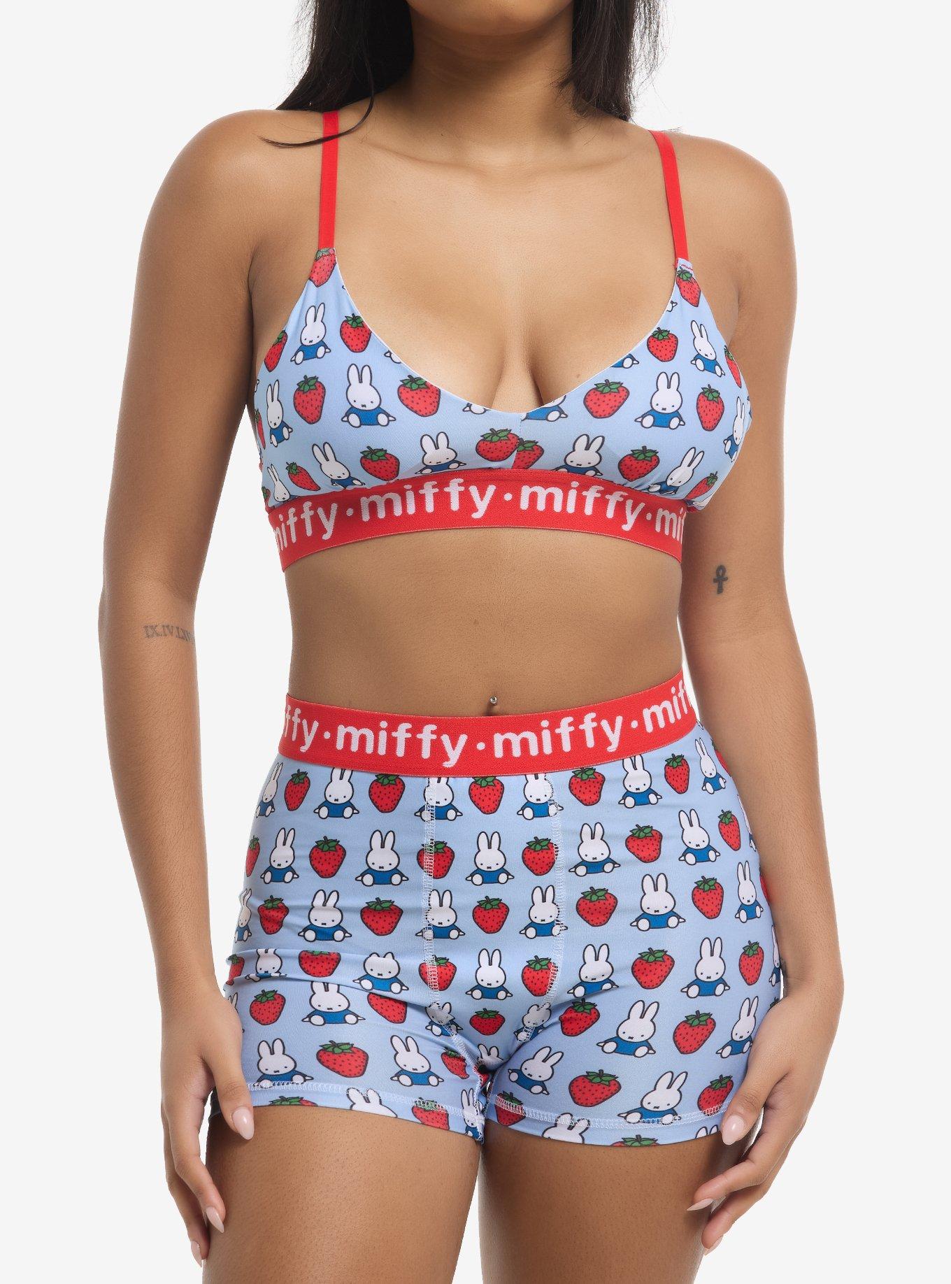 Miffy Strawberry Bra & Boyshort Panty Set, , hi-res