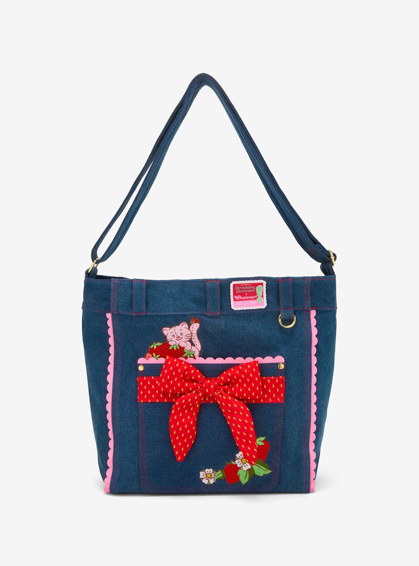Whatever! Makes You Happy Strawberry Shortcake Denim Tote Bag, , hi-res