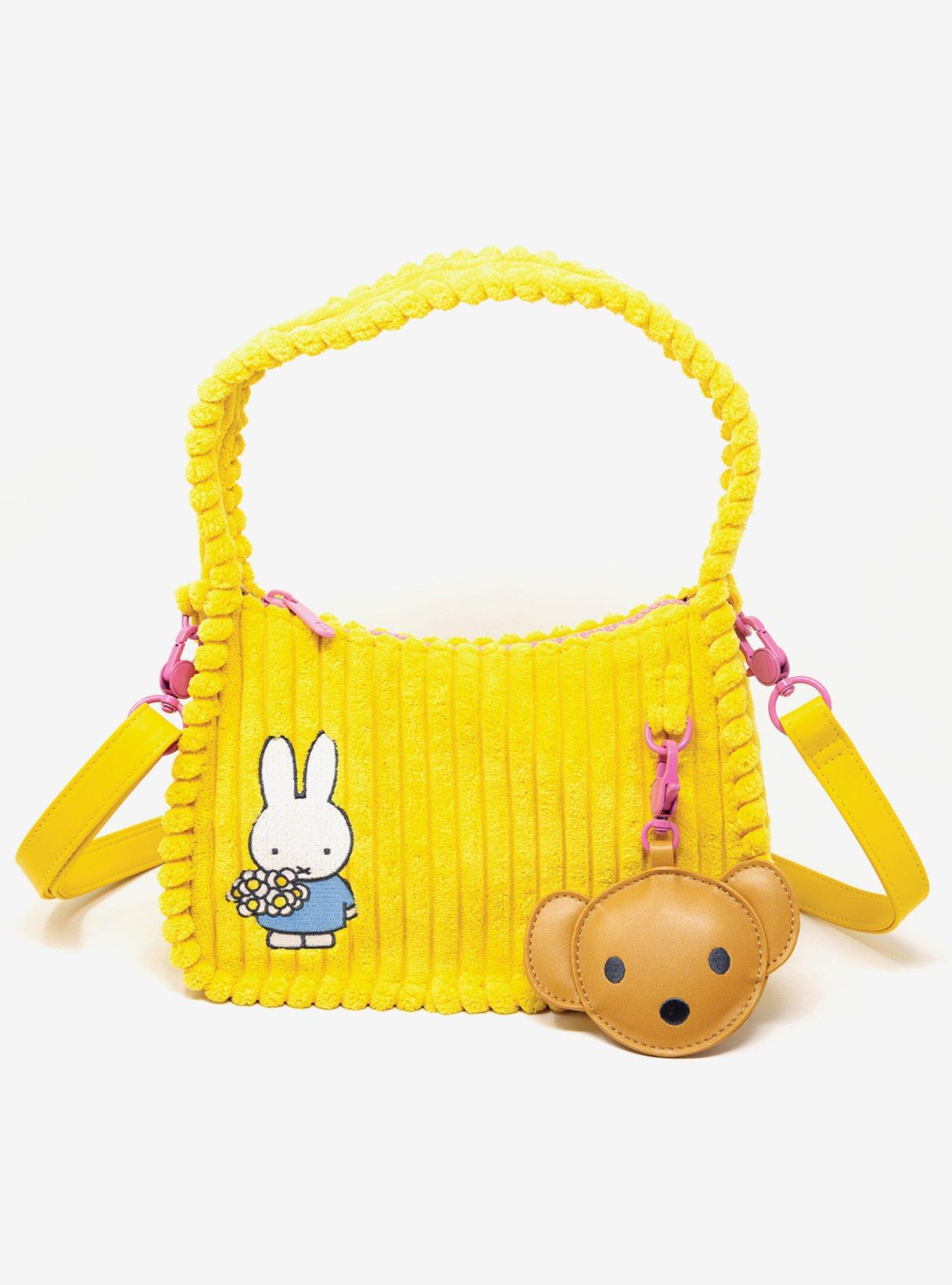 Whatever! Makes You Happy x Miffy Yellow Corduroy Crossbody Bag with Charm, , hi-res