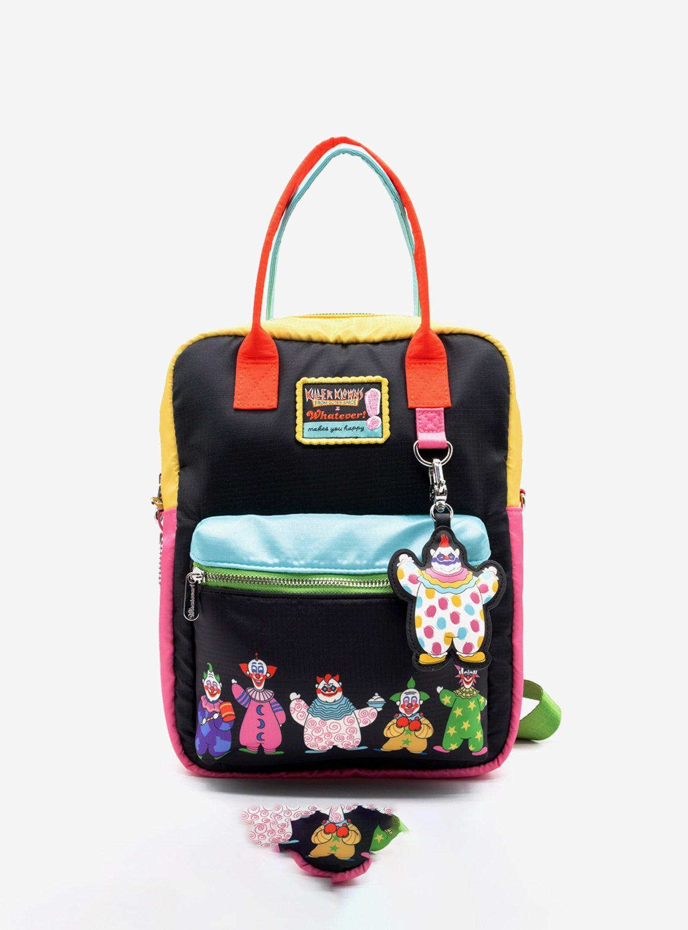 Whatever! Makes You Happy x Killer Klowns From Outer Space Color Block Reversible Backpack with Bag Charm, , hi-res