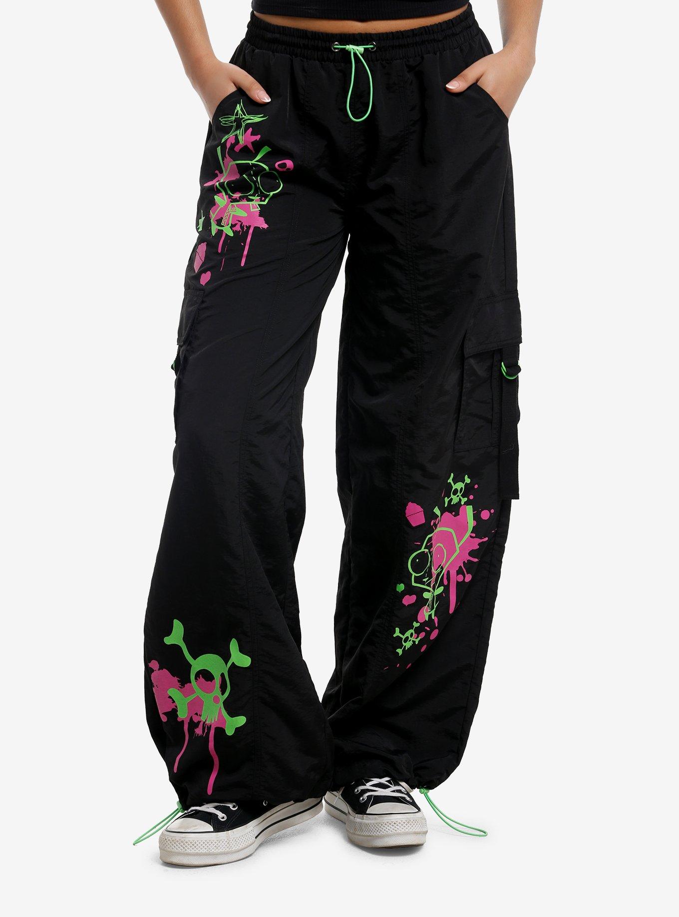 Invader Zim GIR Neon Splatter Cargo Pants, , hi-res