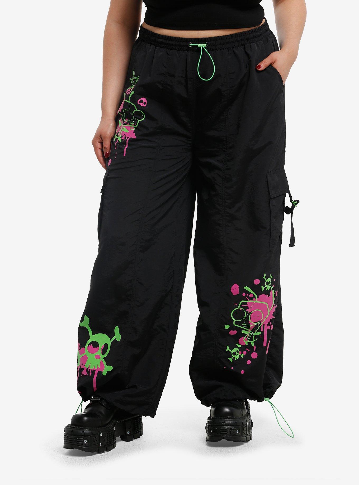 Invader Zim GIR Neon Splatter Cargo Pants Plus Size, , hi-res