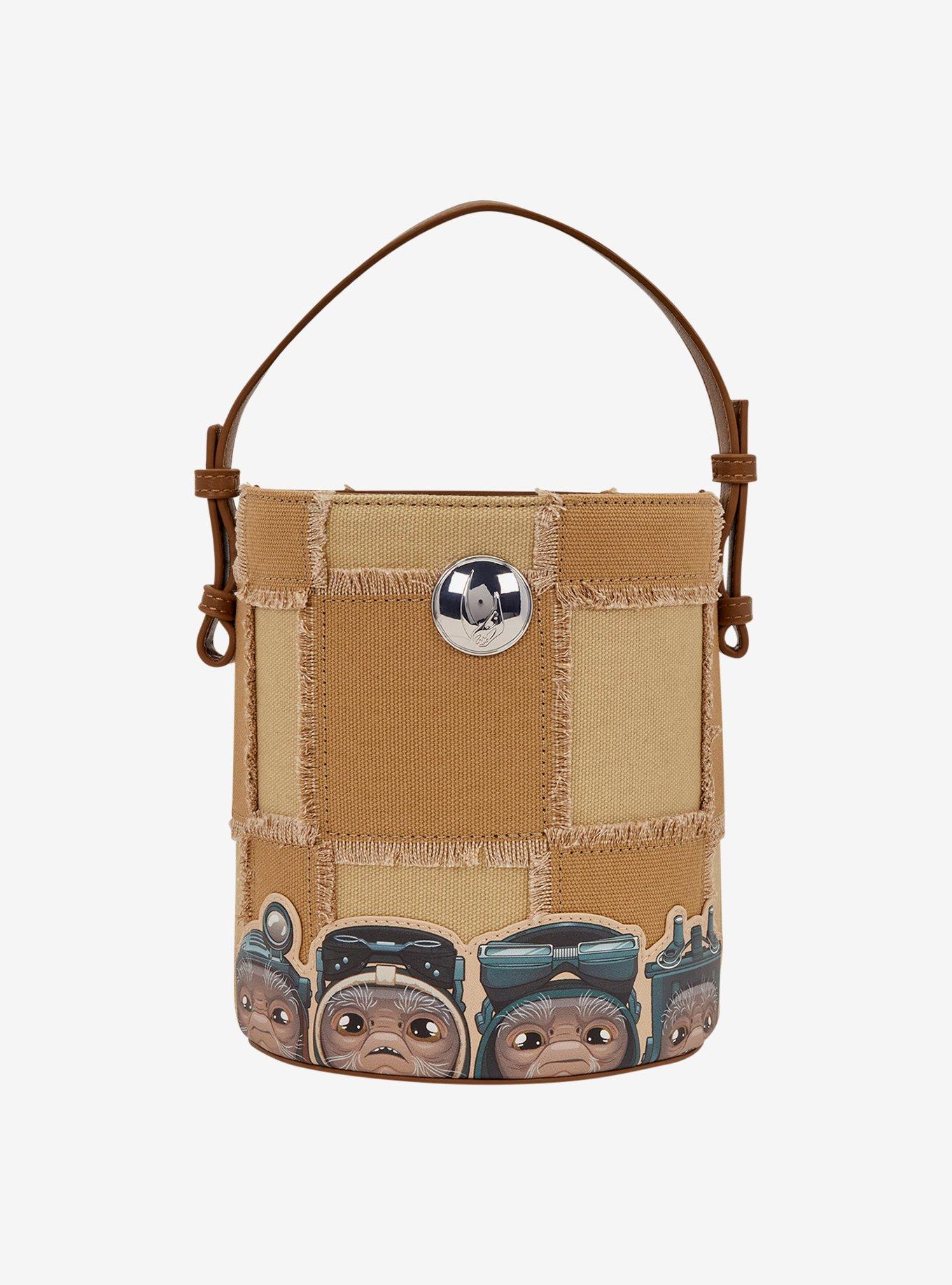 Loungefly Star Wars The Mandalorian Grogu & Anzellans Canvas Crossbody Bucket Bag with Coin Purse, , hi-res