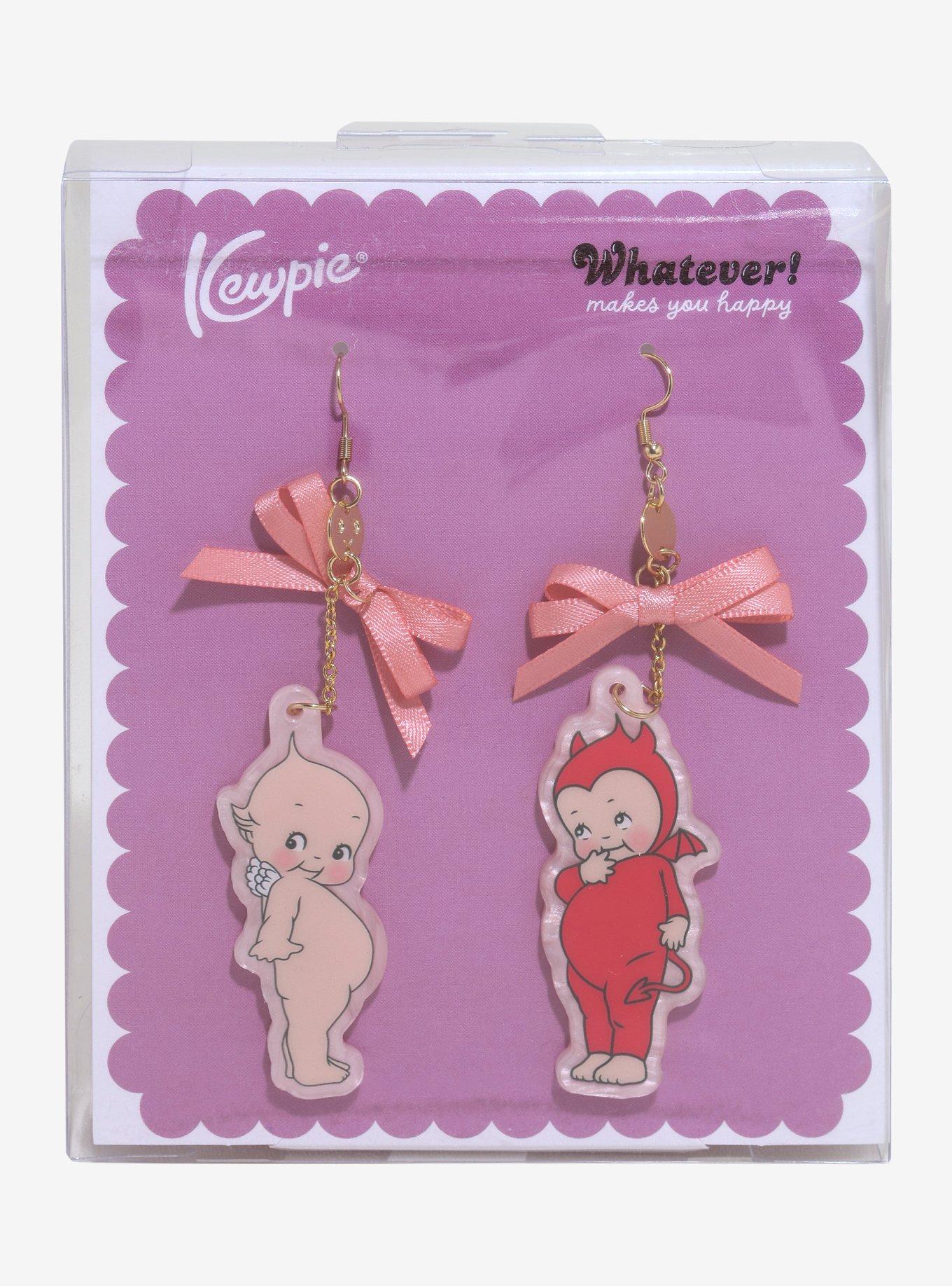 Whatever! Makes You Happy Kewpie Angel & Devil Mismatch Drop Earrings, , hi-res