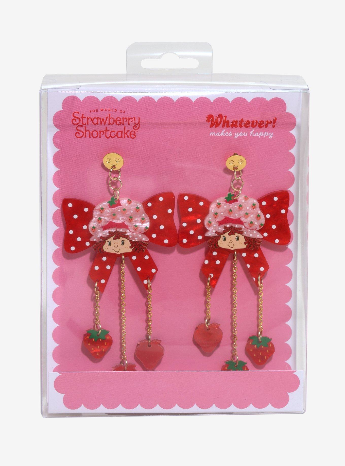 Whatever! Makes You Happy Strawberry Shortcake Bow Earrings, , hi-res