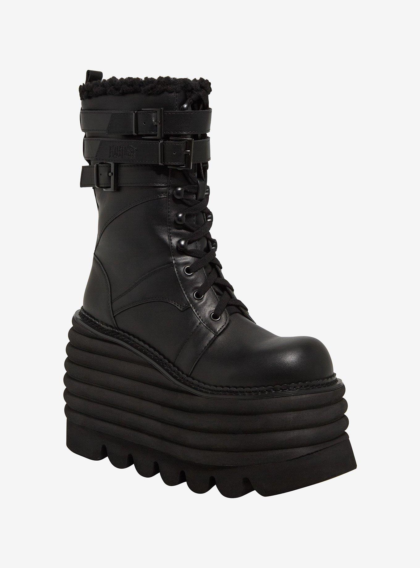 KIHILIST Black Endless Hours Platform Boots, , hi-res