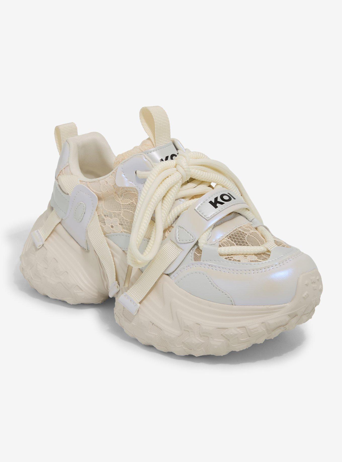 Koi Cream Lace Mega Chunky Sneakers, , hi-res