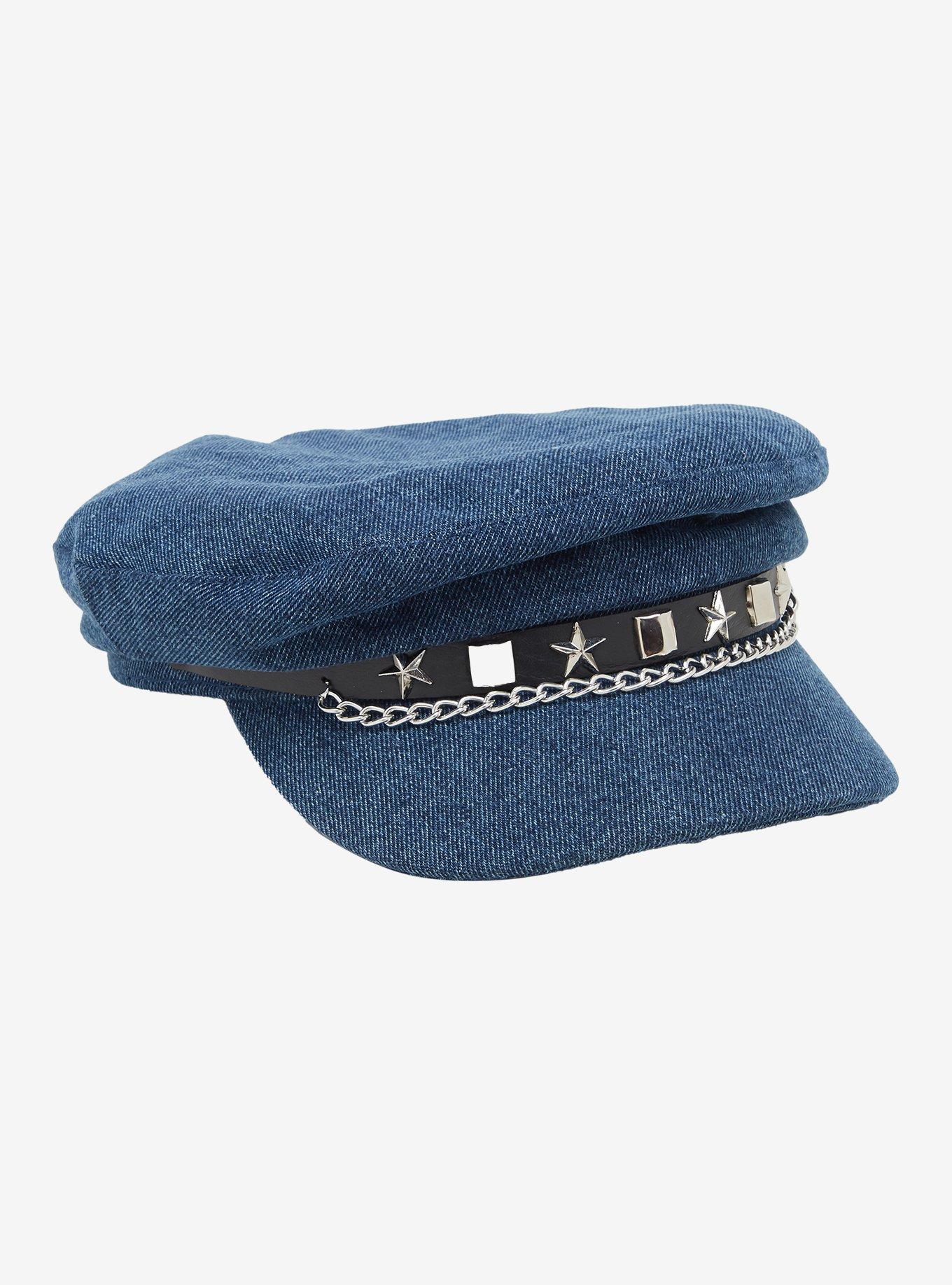 Denim Hardware Star Stud Cabbie Hat | Hot Topic