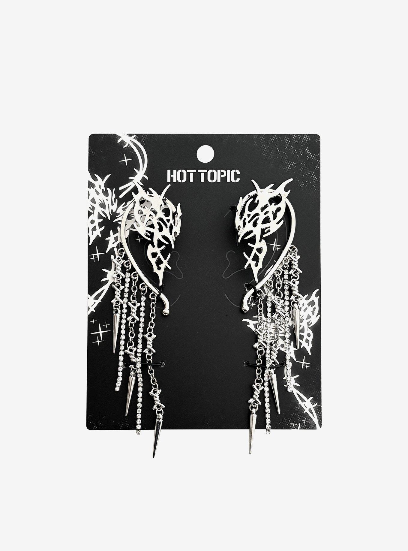 Cyber Wing Spiked Ear Cuff Set, , hi-res