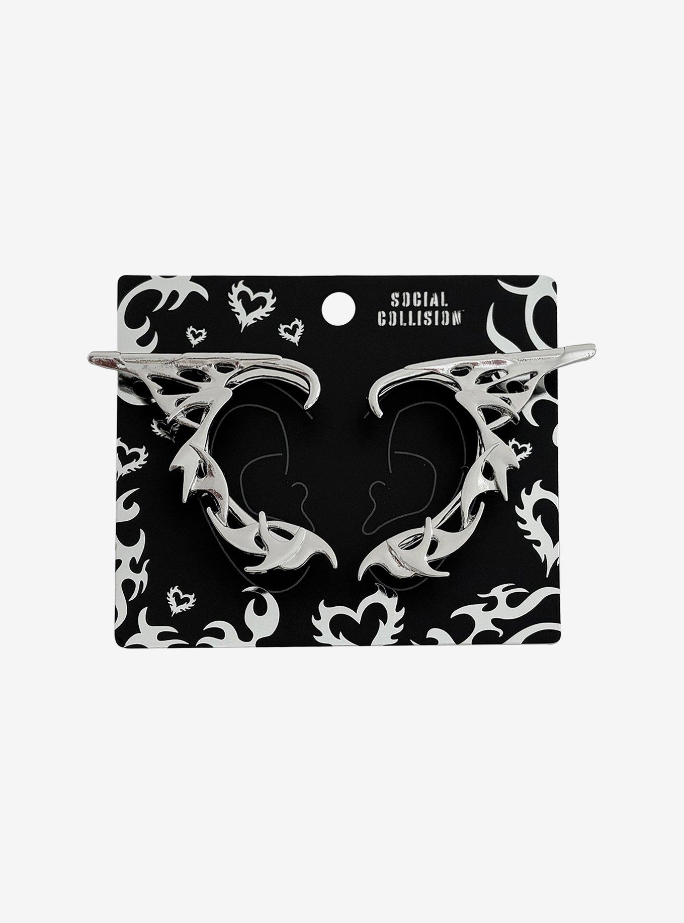 Social Collision Cyber Flame Ear Cuff Set, , hi-res