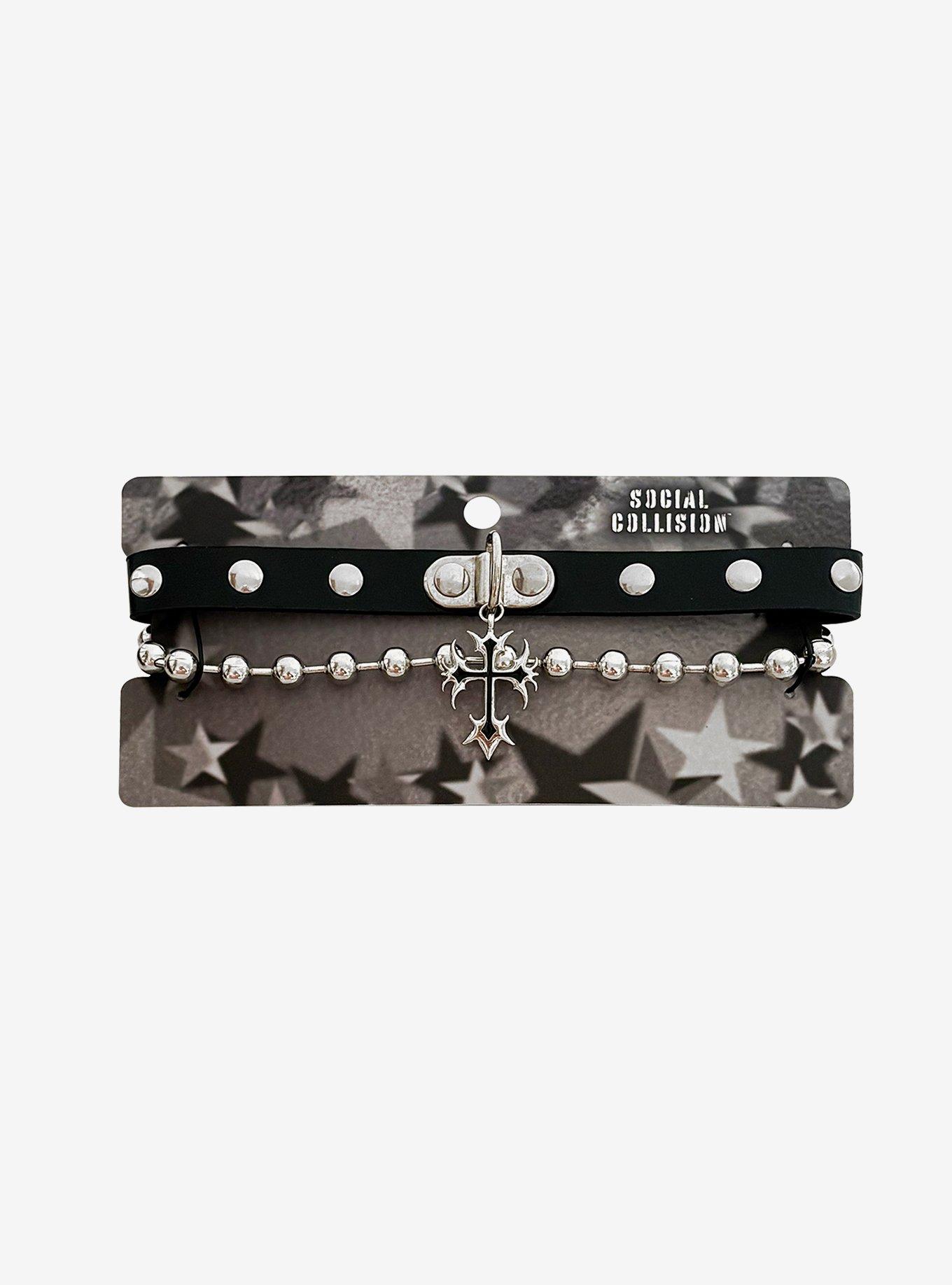 Cross Ball Chain Choker Set, , hi-res