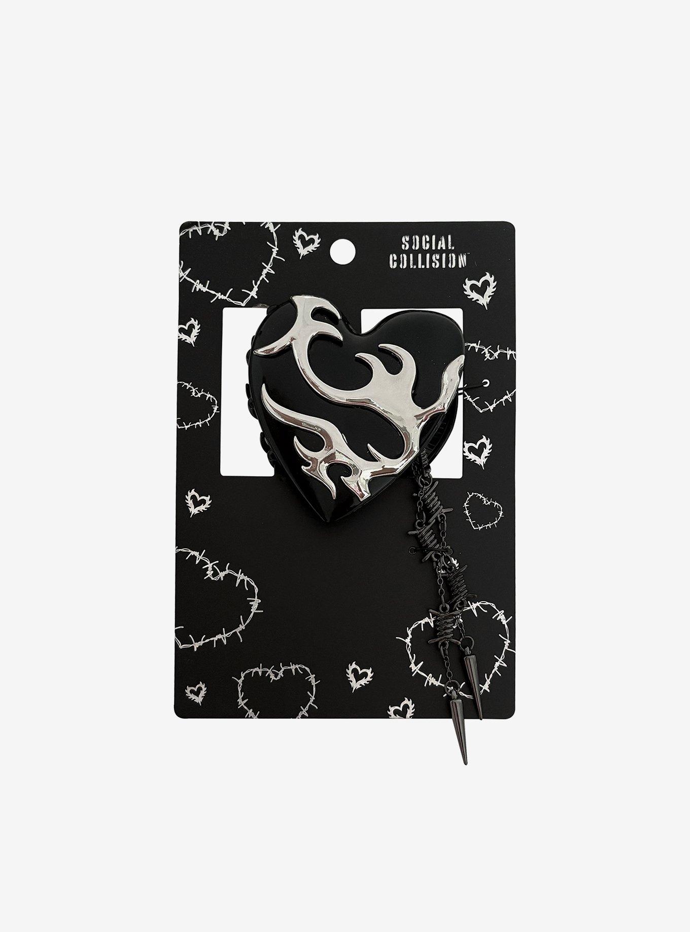 Social Collision Cyber Hear Claw Hair Clip, , hi-res