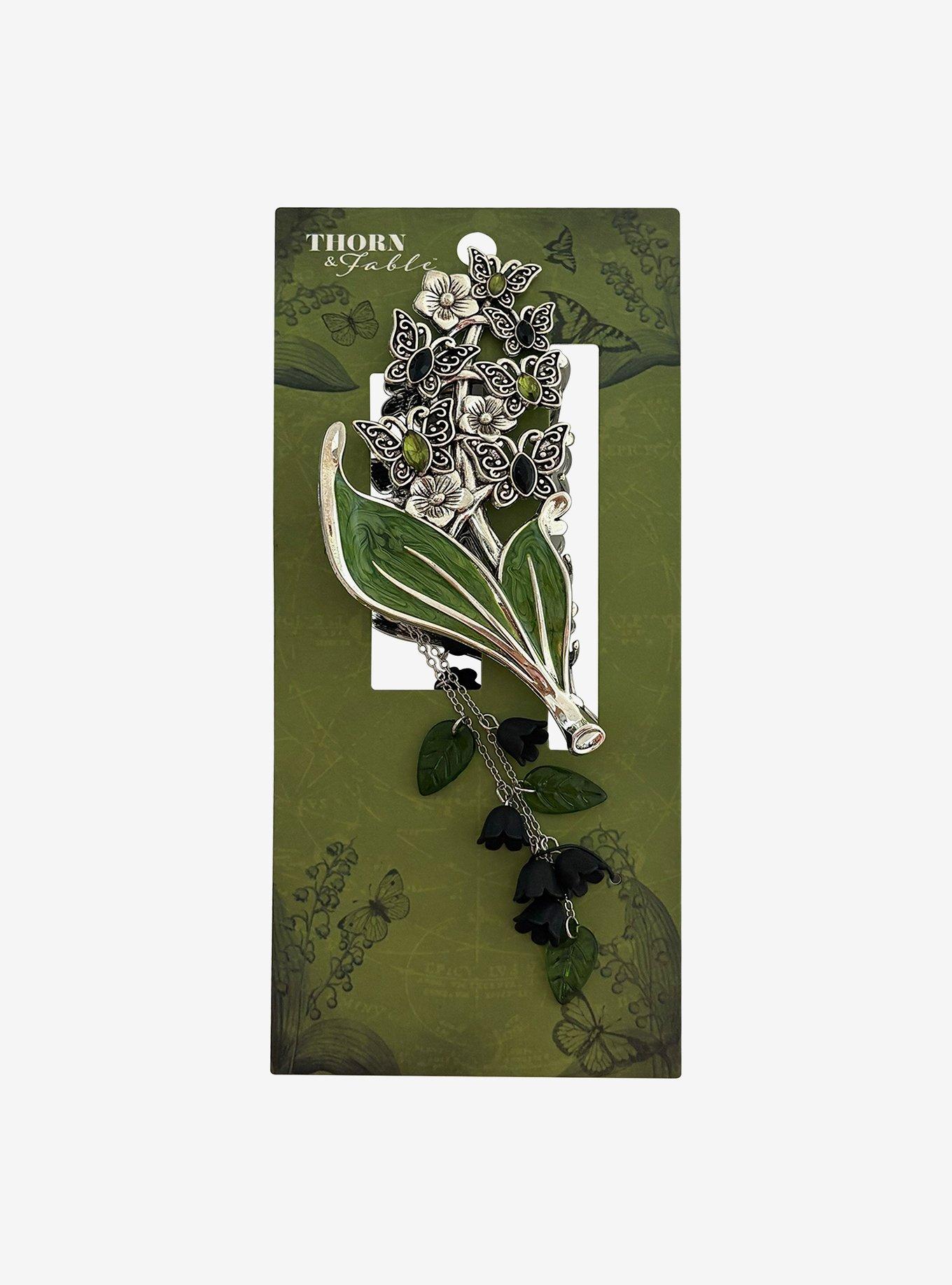 Thorn & Fable Grunge Floral Butterfly Claw Hair Clip, , hi-res