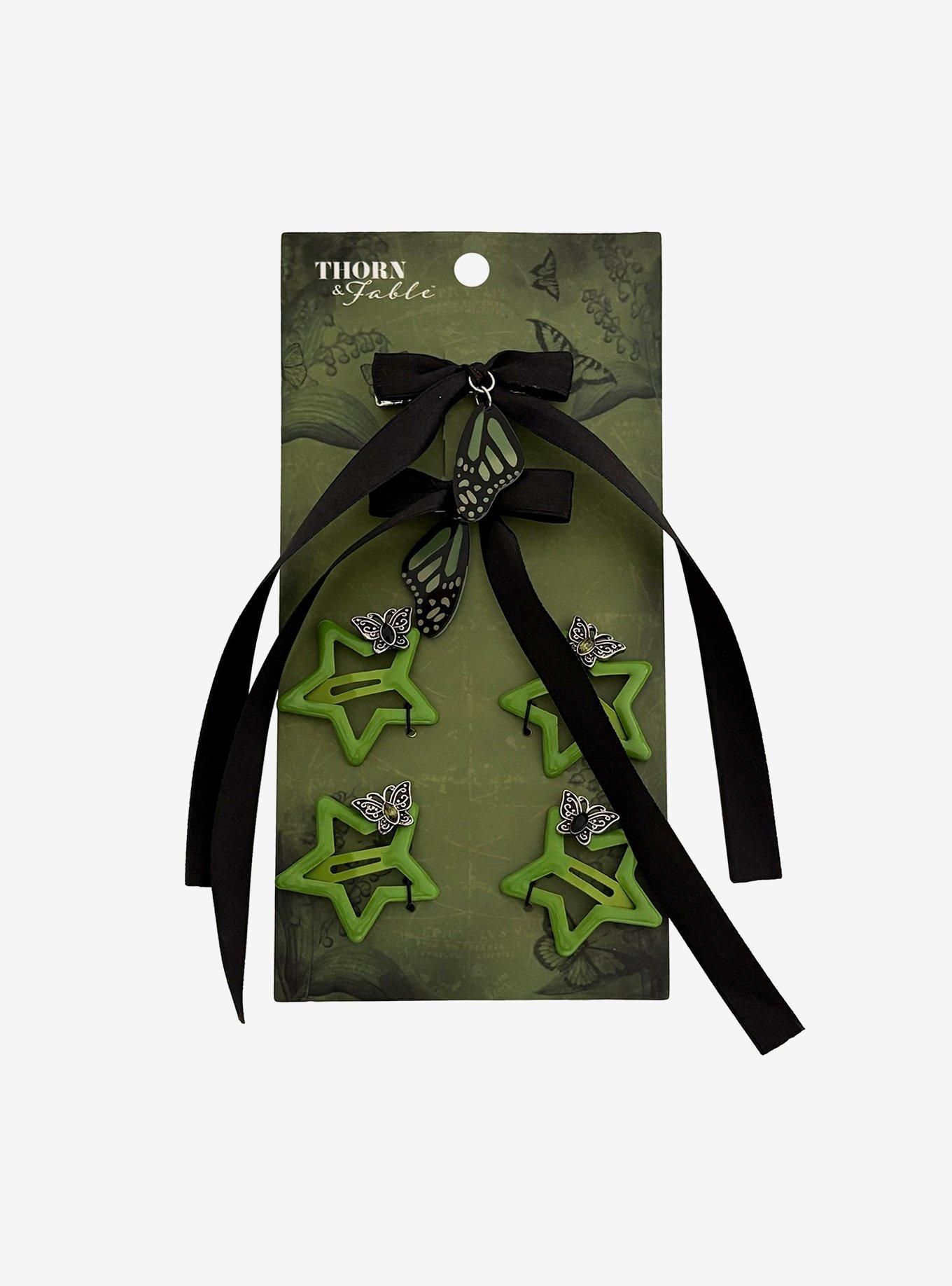 Thorn & Fable Star Butterfly Bow Hair Clip Set, , hi-res