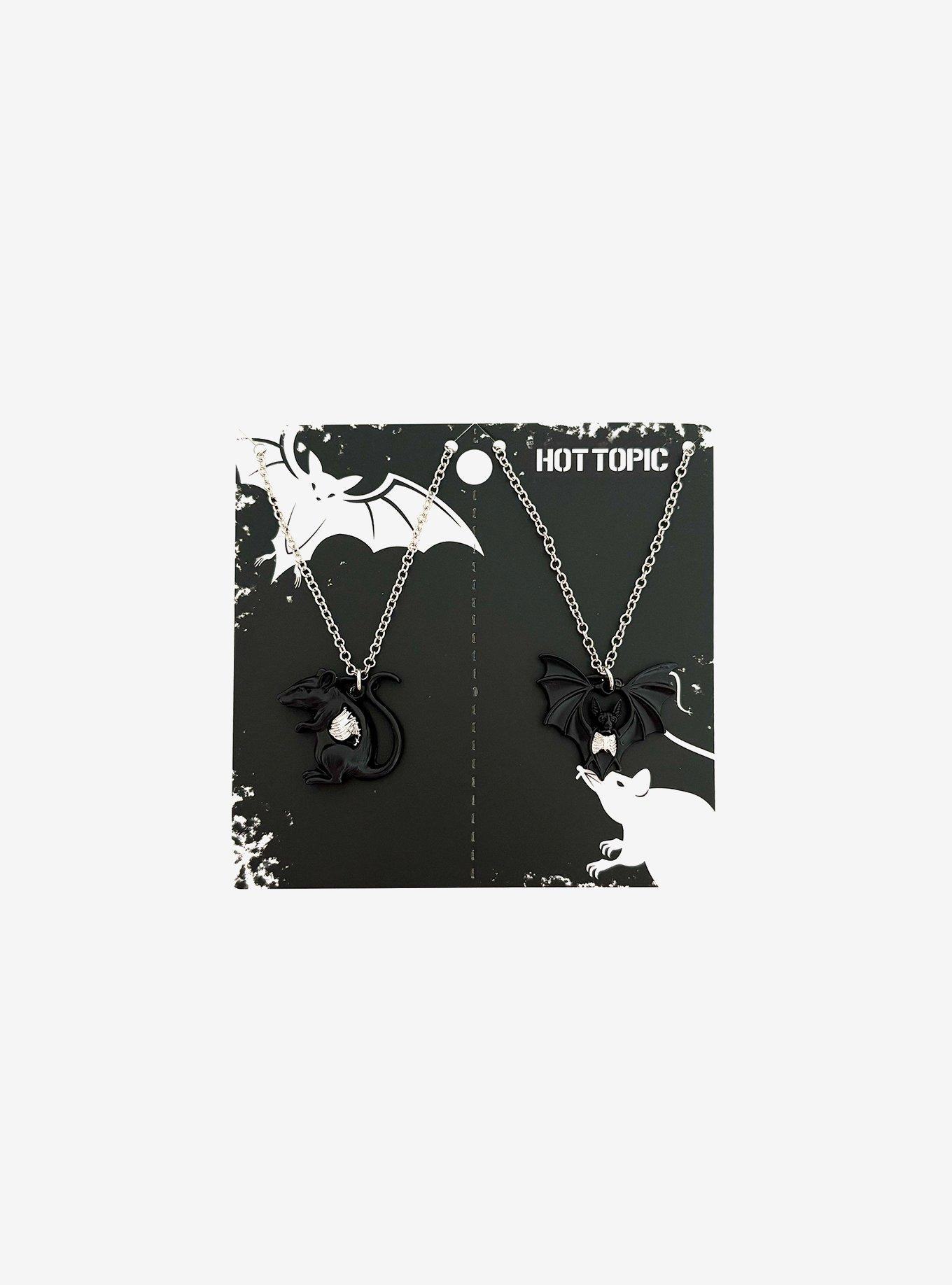 Rat & Bat Skeleton Best Friend Necklace Set, , hi-res