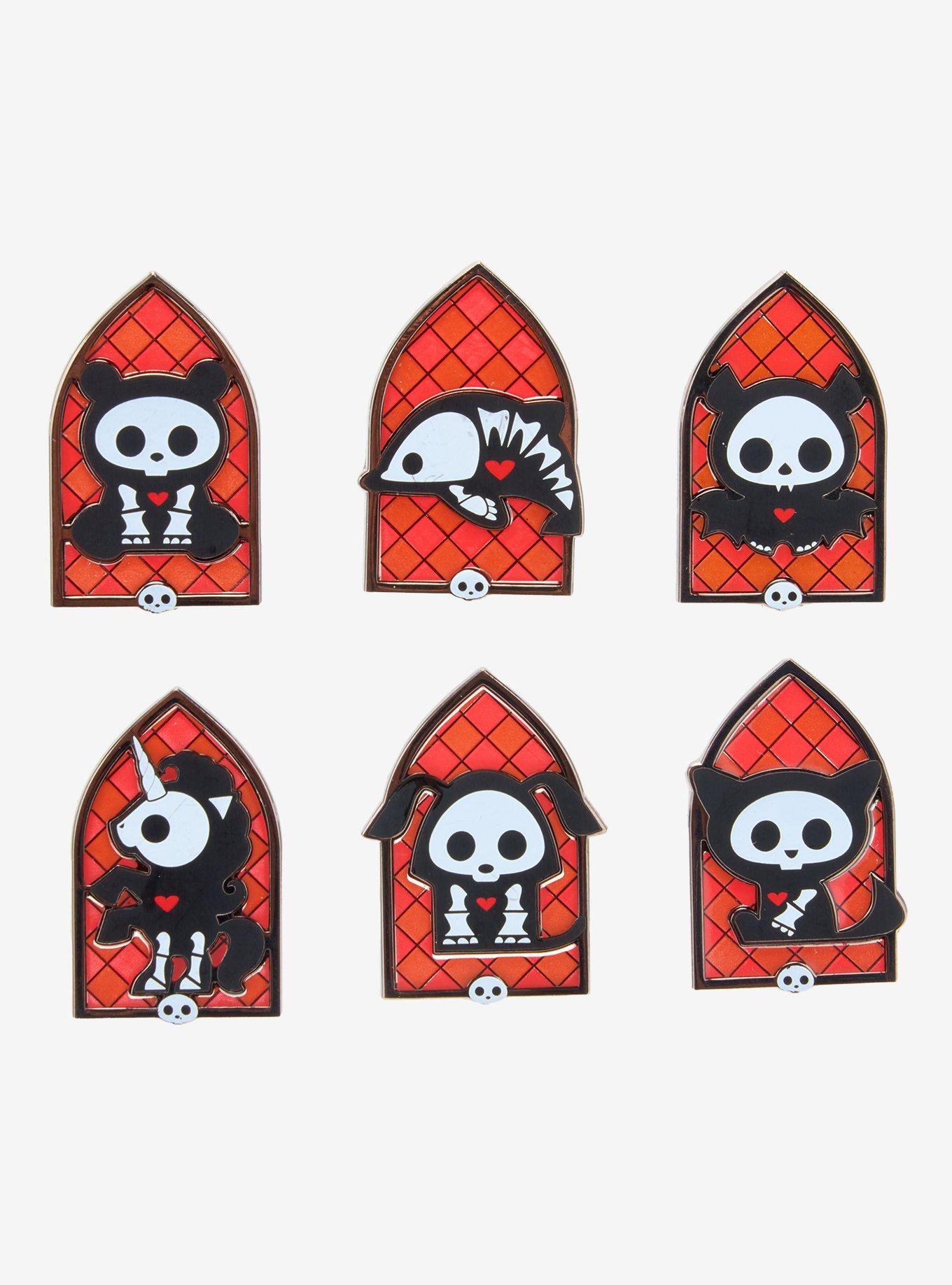 Skelanimals Stained Glass Blind Box Enamel Pin, , hi-res