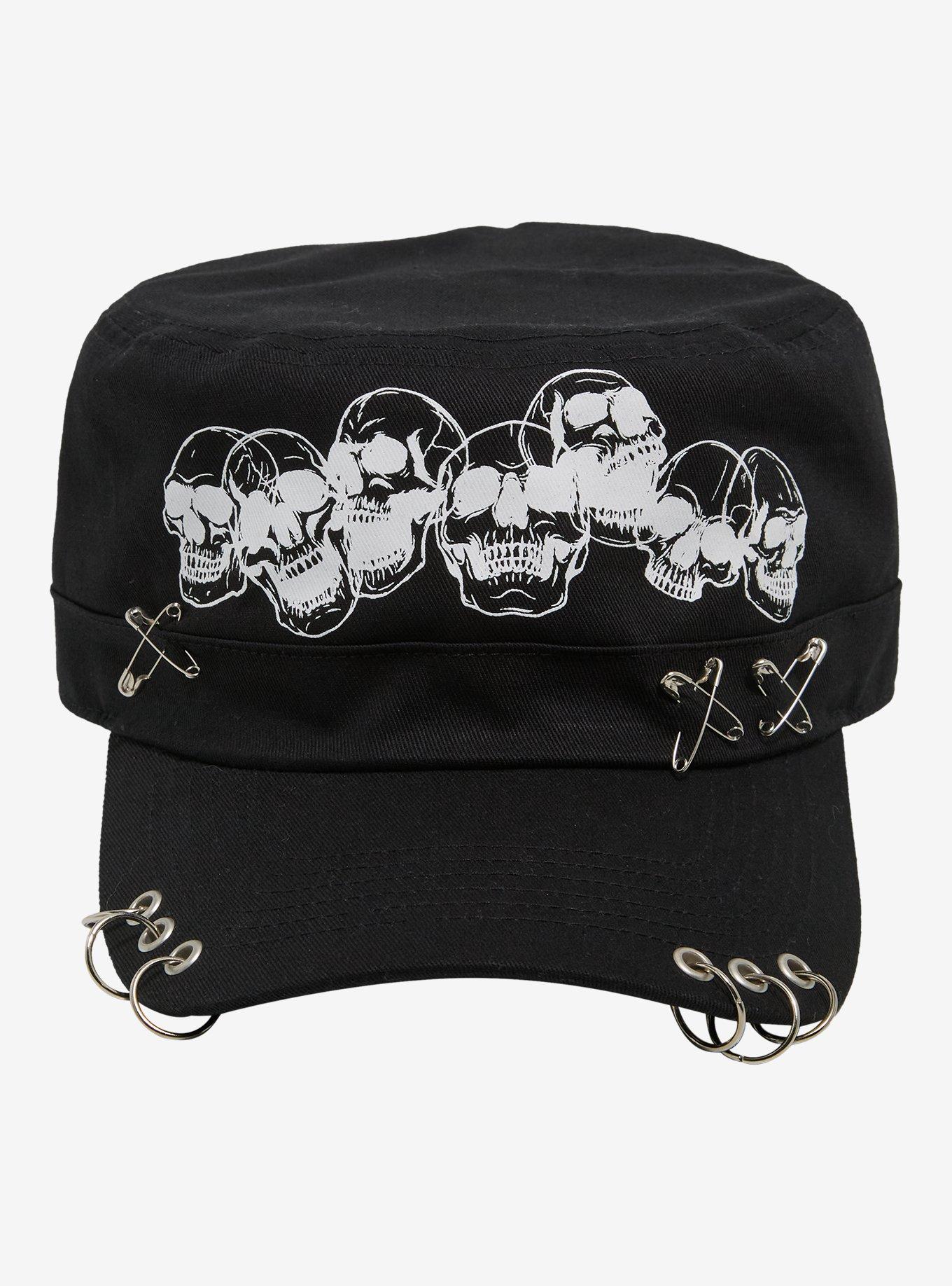 Skull Safety Pin Cadet Hat, , hi-res