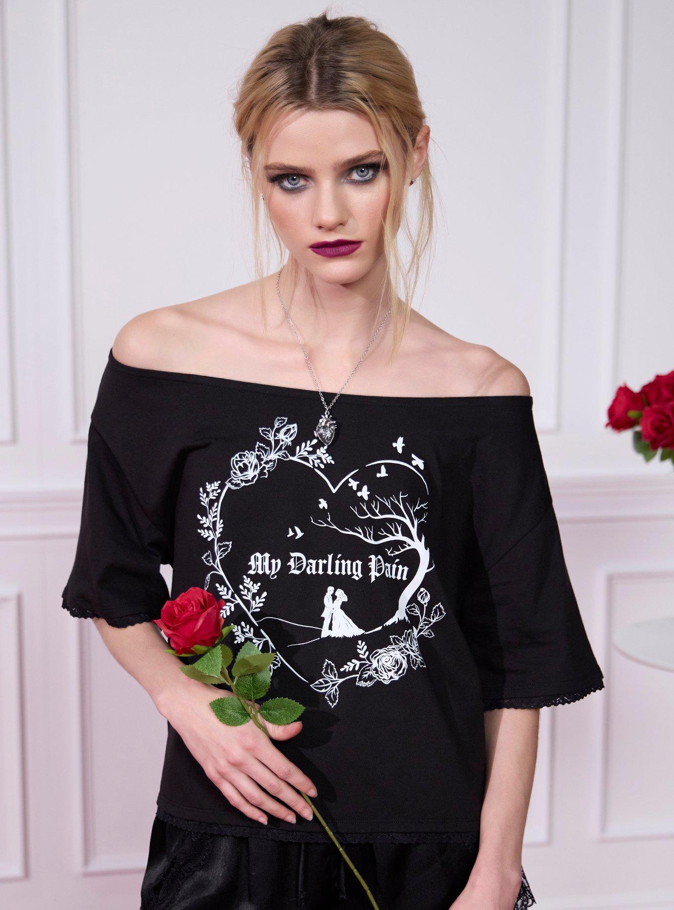 "Wuthering Heights" Silhouettes Girls Off-Shoulder T-Shirt, , hi-res