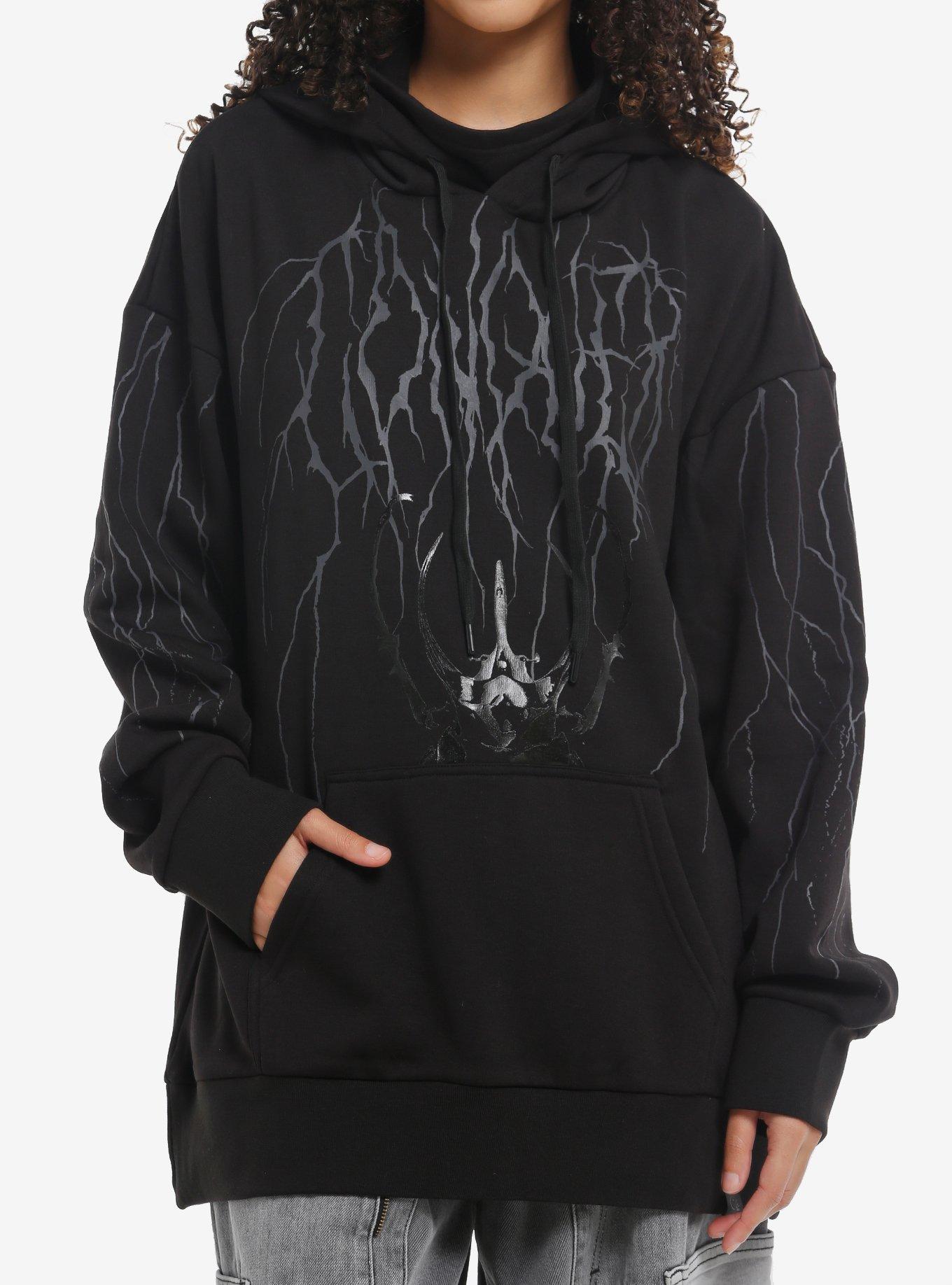 KIHILIST Black Lightning Girls Oversized Hoodie, , hi-res