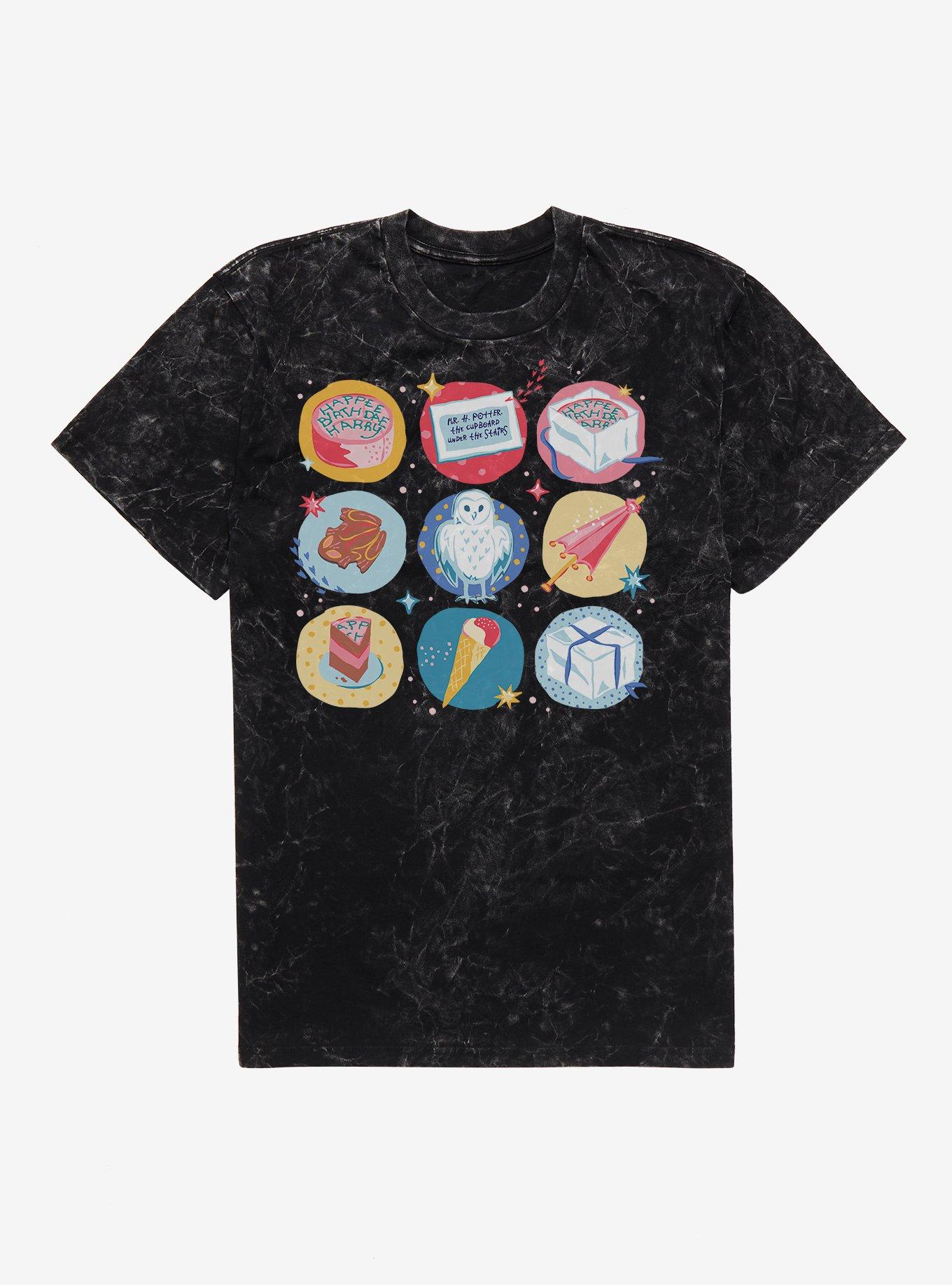 Harry Potter Birthday Icons Mineral Wash T-Shirt, , hi-res