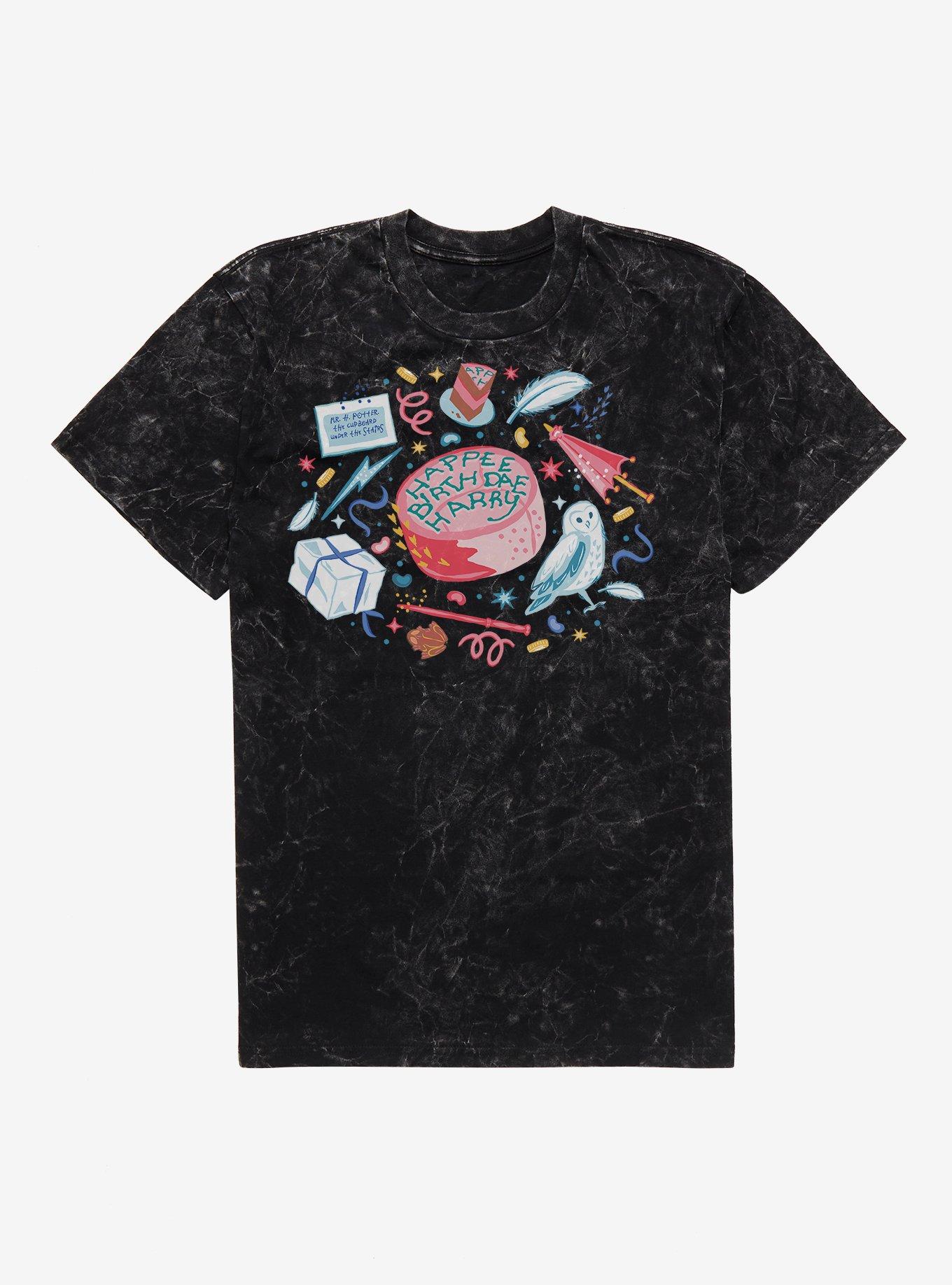 NULL Harry Potter Happee Birthdee Cake Mineral Wash T-Shirt
