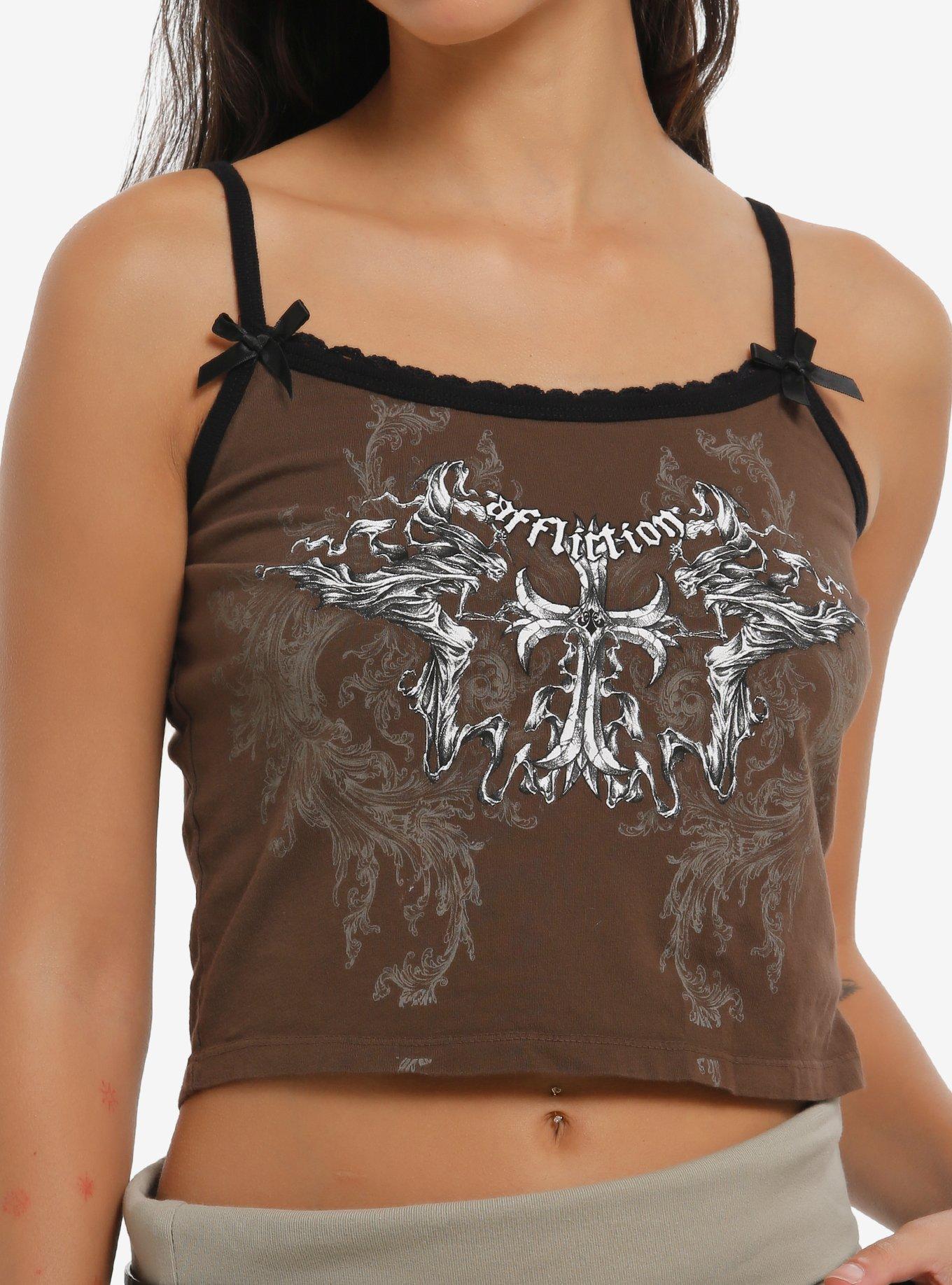 Affliction Cross Filigree Girls Crop Cami, , hi-res