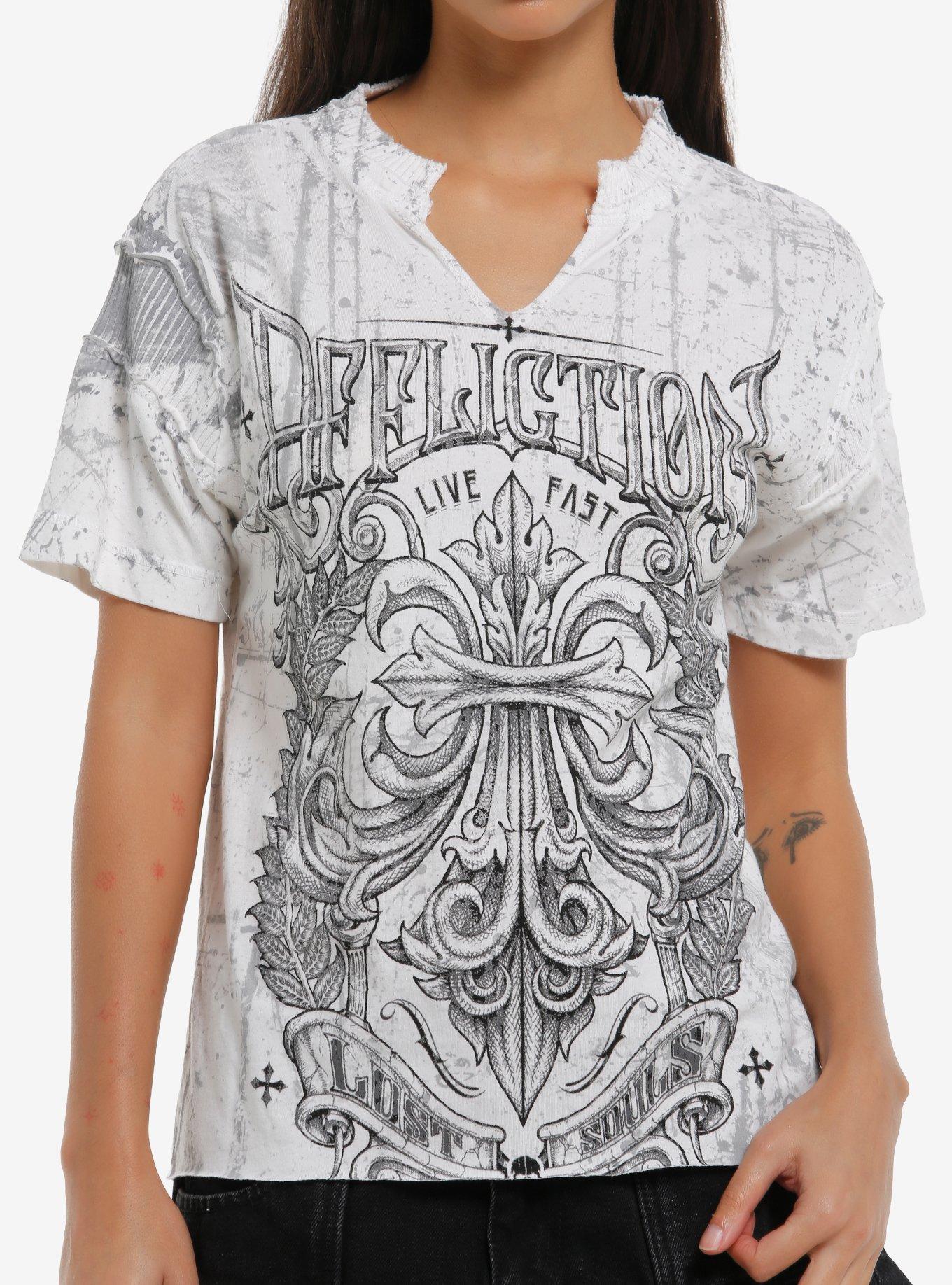Affliction Logo Collar Notch Girls T-Shirt, , hi-res