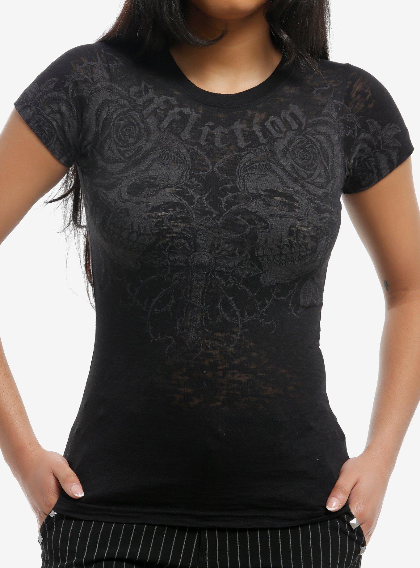 Affliction Skulls & Roses Girls Baby T-Shirt, , hi-res