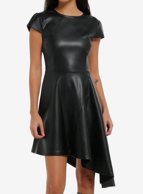 plus size pu leather dress Vegan Leather Plus Size Dress – Curvy Collection main image 0