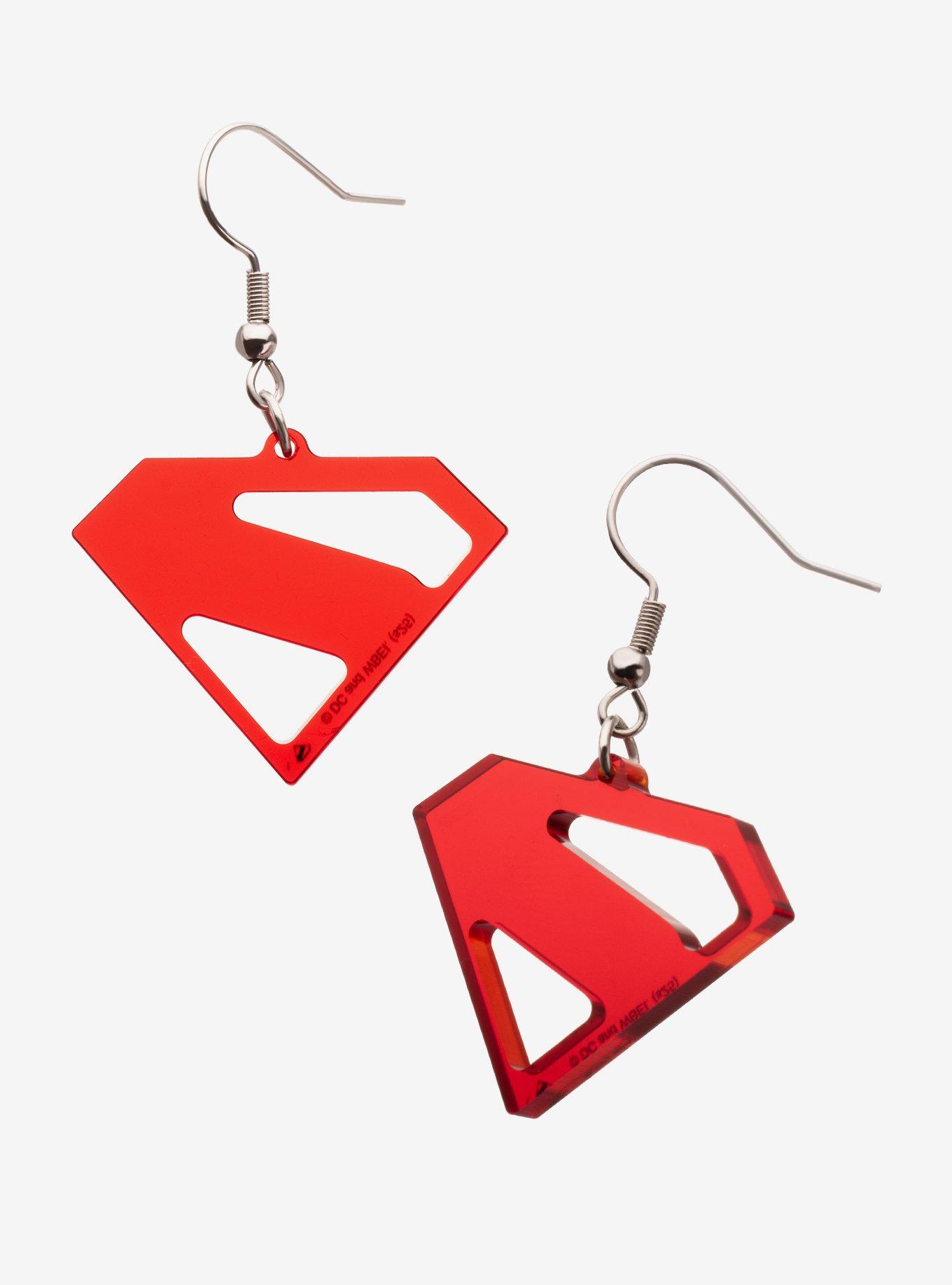 DC Comics Superman Acrylic Dangle Earrings, , hi-res