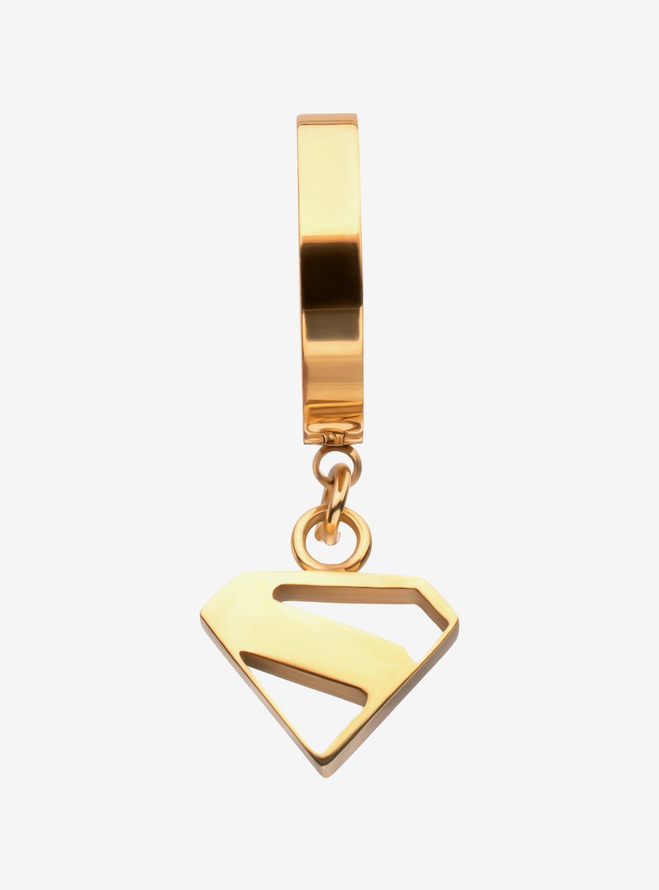 DC Comics Superman Logo Cut Out Huggie Earring, , hi-res