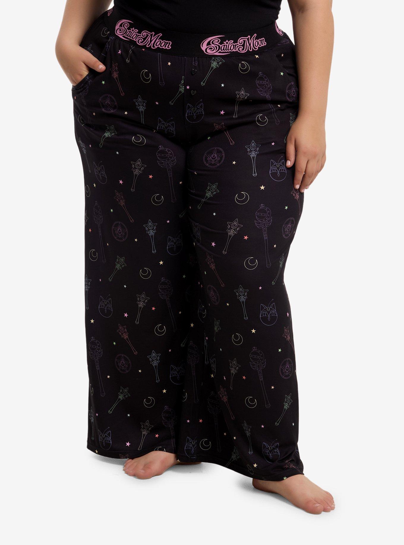 Pretty Guardian Sailor Moon Luna-P Ball Icons Pajama Pants Plus Size, , hi-res
