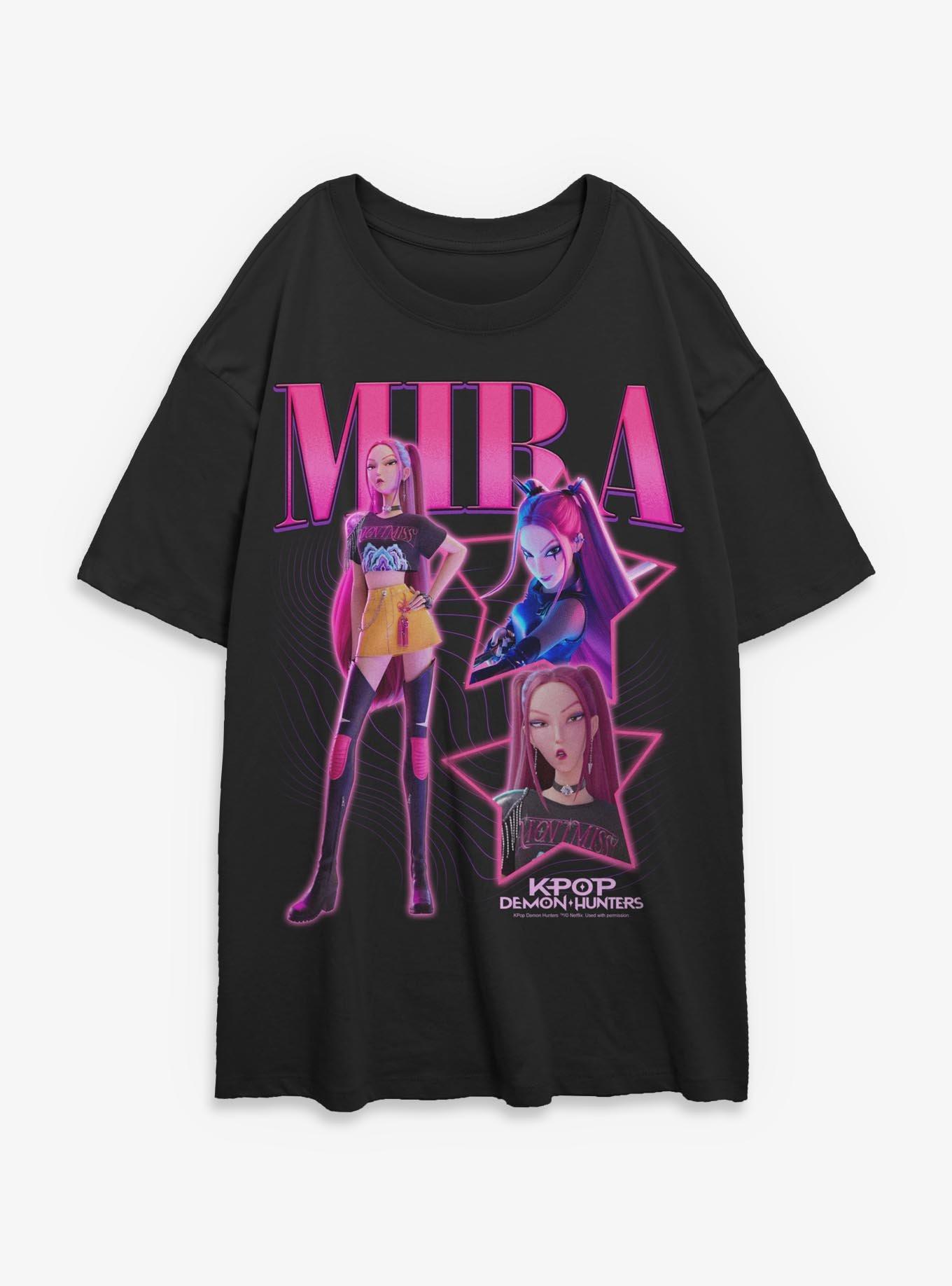 KPop Demon Hunters Mira Star Collage Womens Oversized T-Shirt, , hi-res