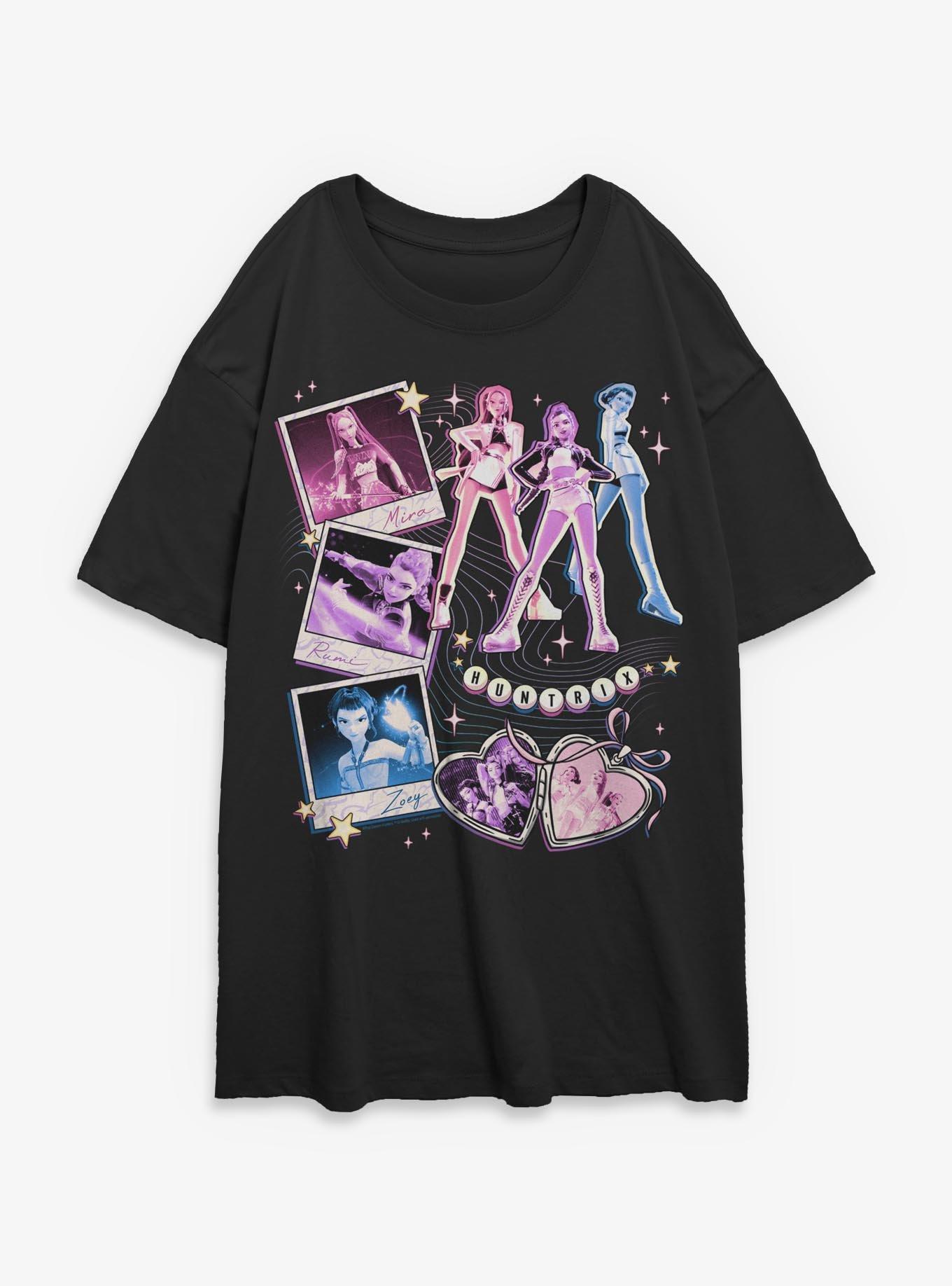 KPop Demon Hunters Huntrix Instant Picture Collage Womens Oversized T-Shirt, , hi-res