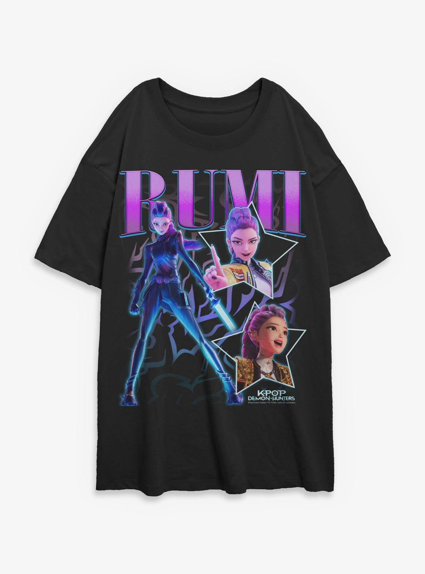 KPop Demon Hunters Rumi Star Collage Womens Oversized T-Shirt, , hi-res