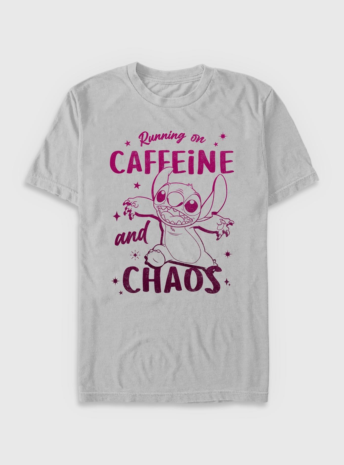 Disney Lilo & Stitch Running On Caffeine And Chaos T-Shirt, , hi-res