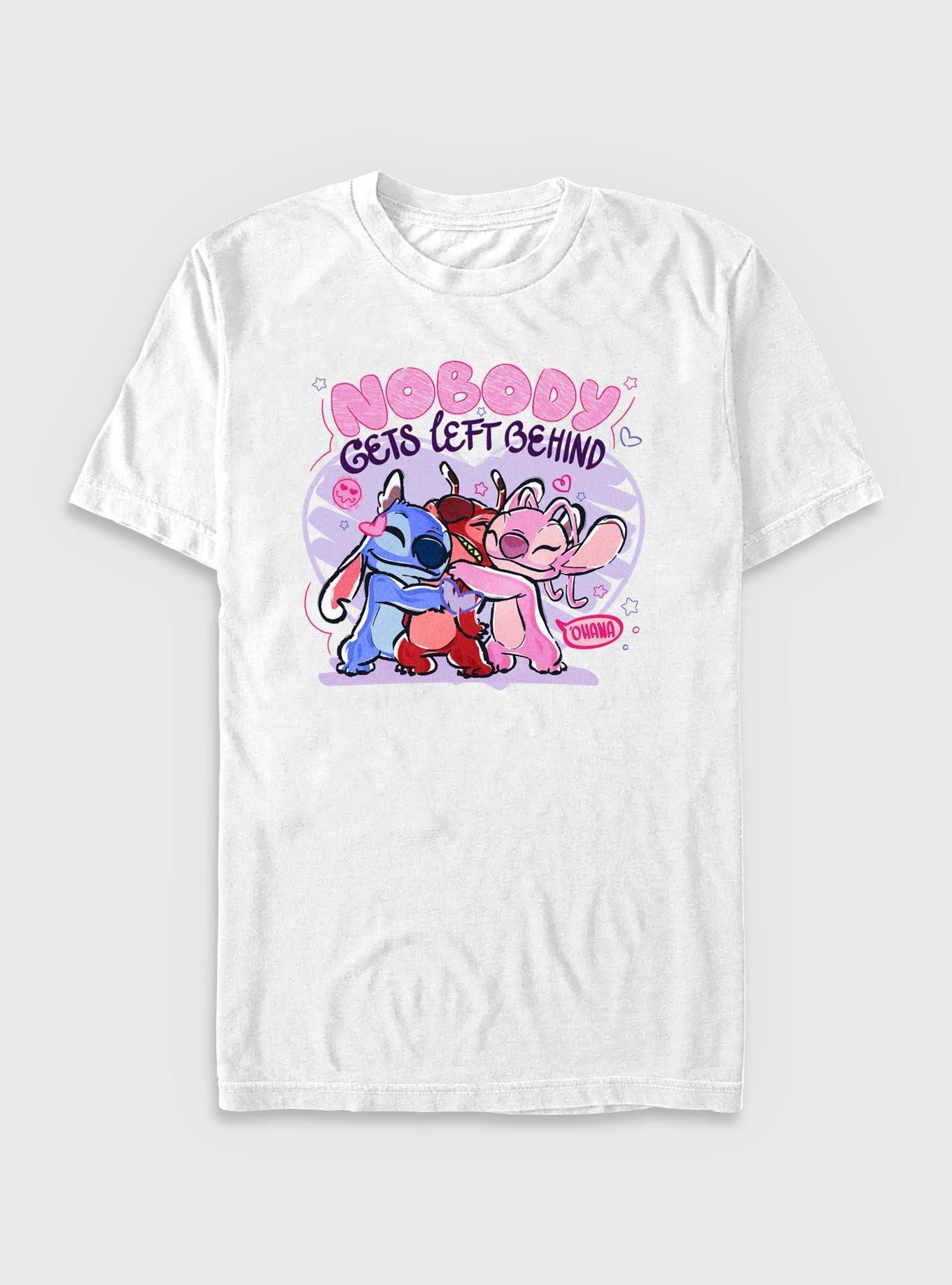 Disney Lilo & Stitch Hugs Nobody Gets Left Behind T-Shirt, WHITE, hi-res