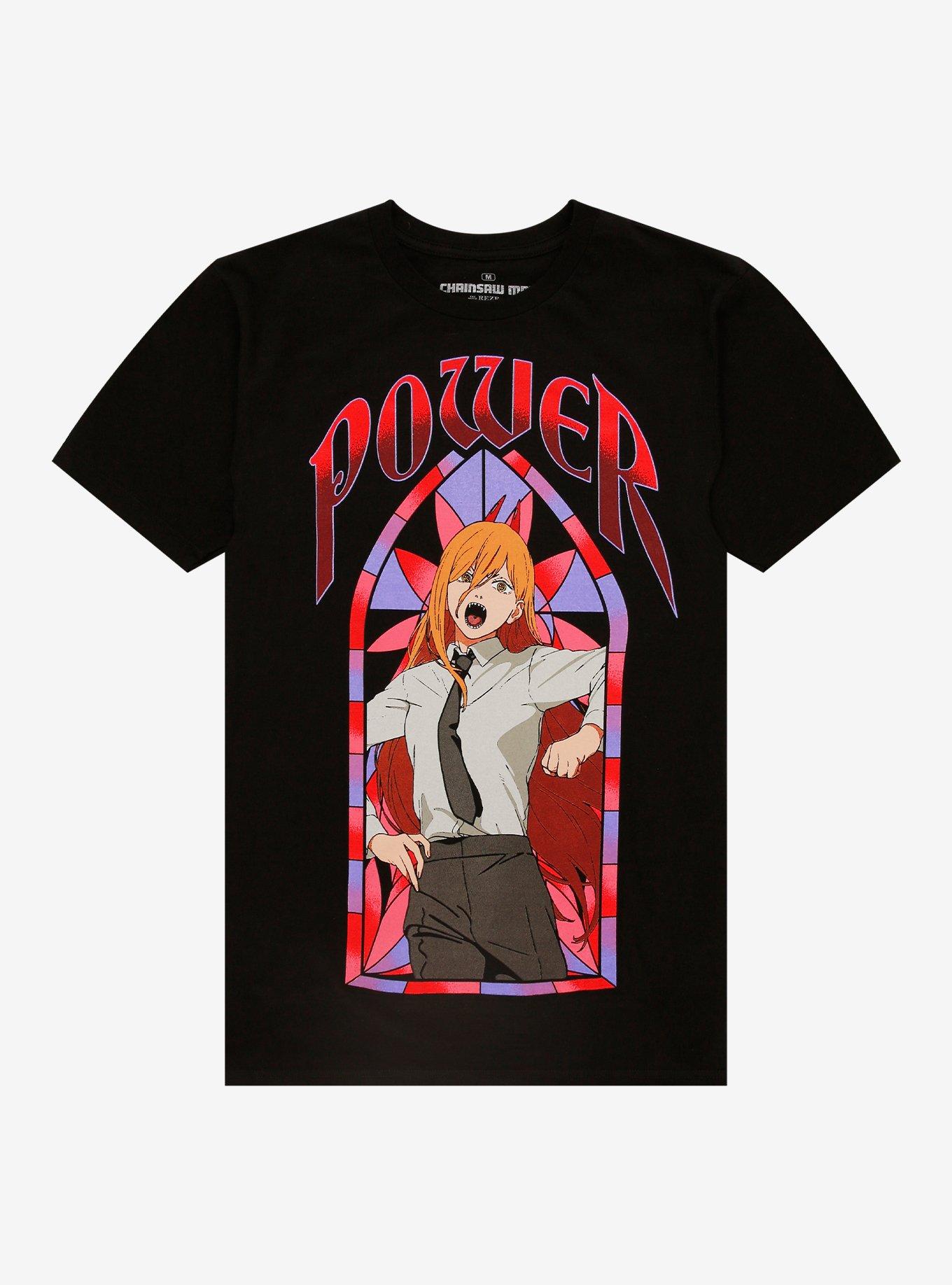 Chainsaw Man Power Stained Glass Portrait T-Shirt, , hi-res