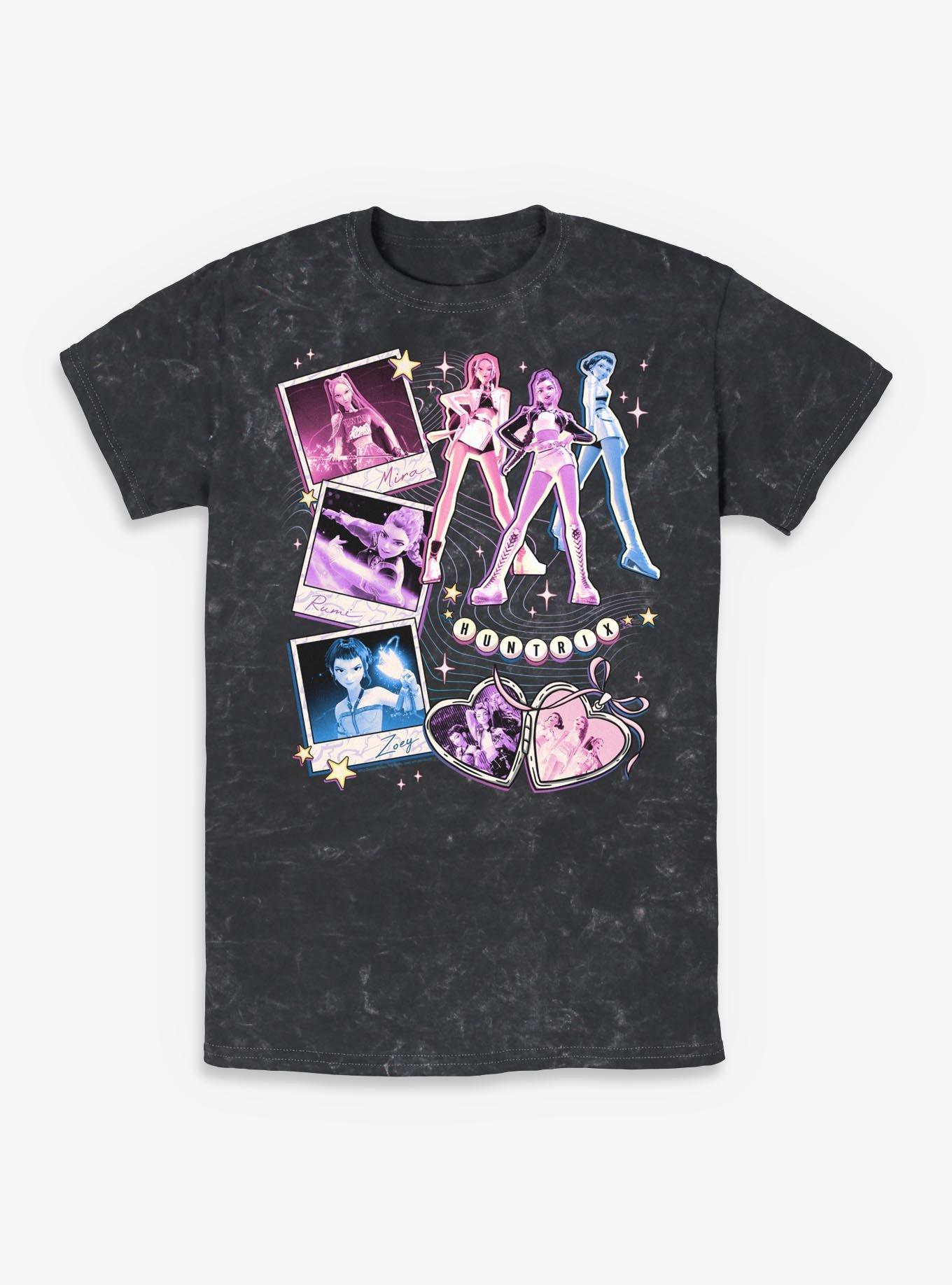 KPop Demon Hunters Huntrix Instant Picture Collage Mineral Wash T-Shirt, , hi-res