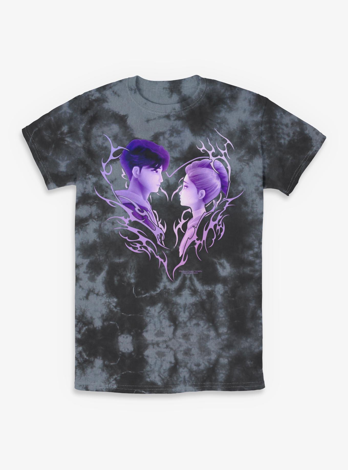 KPop Demon Hunters Jinu & Rumi Cyber Heart Tie-Dye T-Shirt, , hi-res