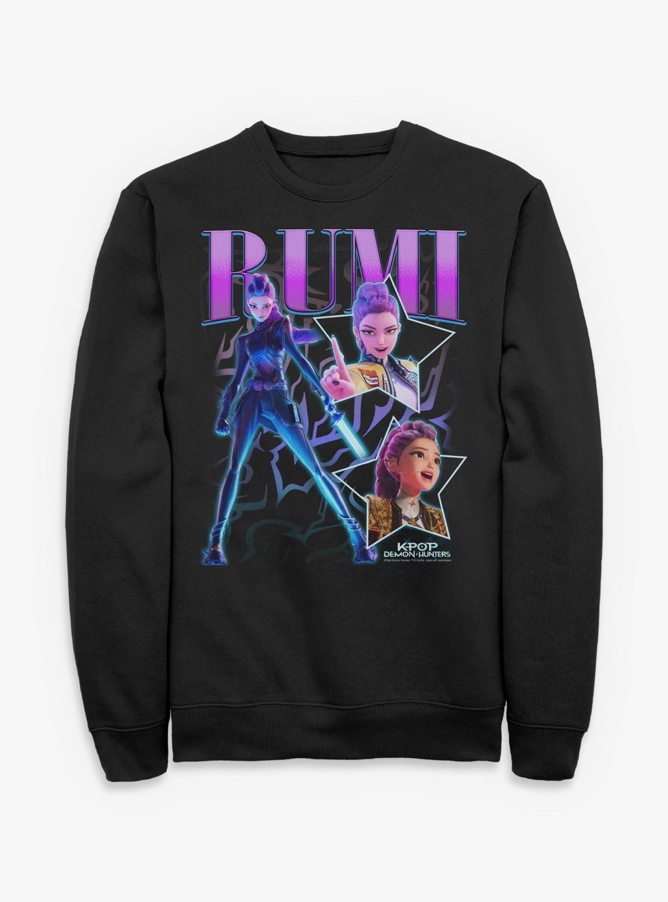 KPop Demon Hunters Rumi Collage Sweatshirt, BLACK, hi-res