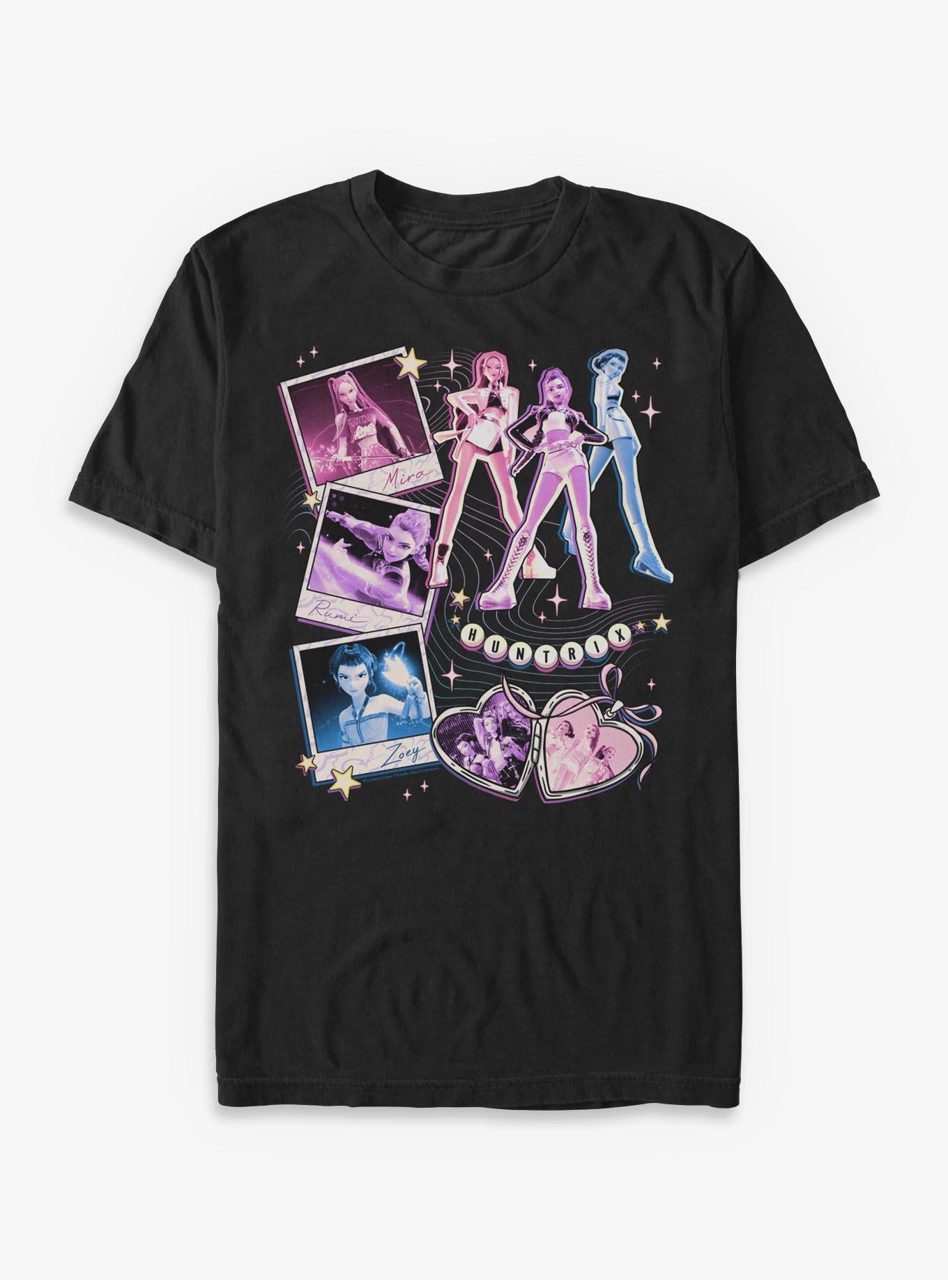 T-shirt Unisexe K-Pop Demon Hunters - Design Billboard Huntrix Huntr/X - Coton Premium - Taille XL - Noir - 3
