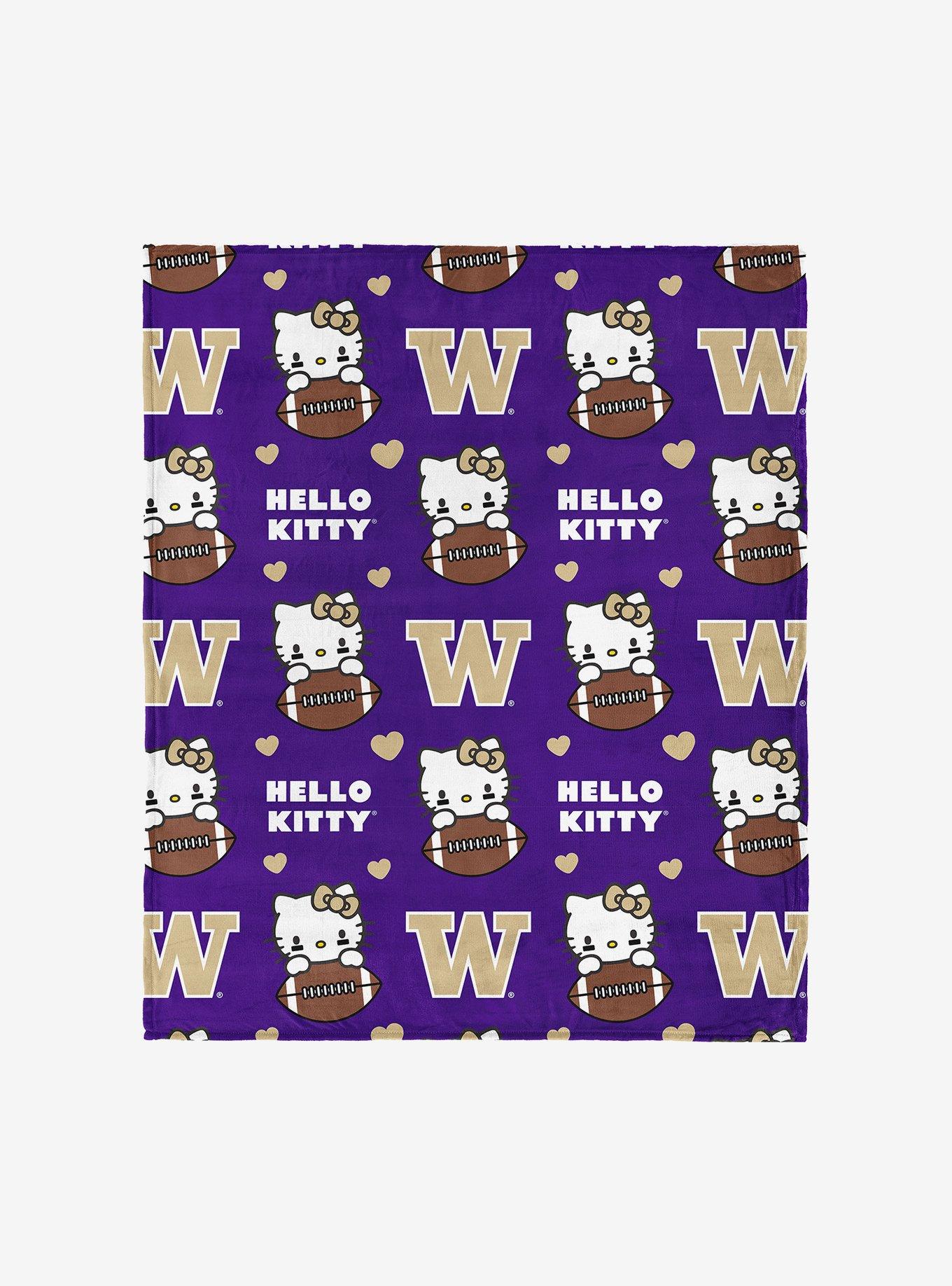 University of Washington Huskies Football Ready Hello Kitty Cloud Throw Blanket, , hi-res