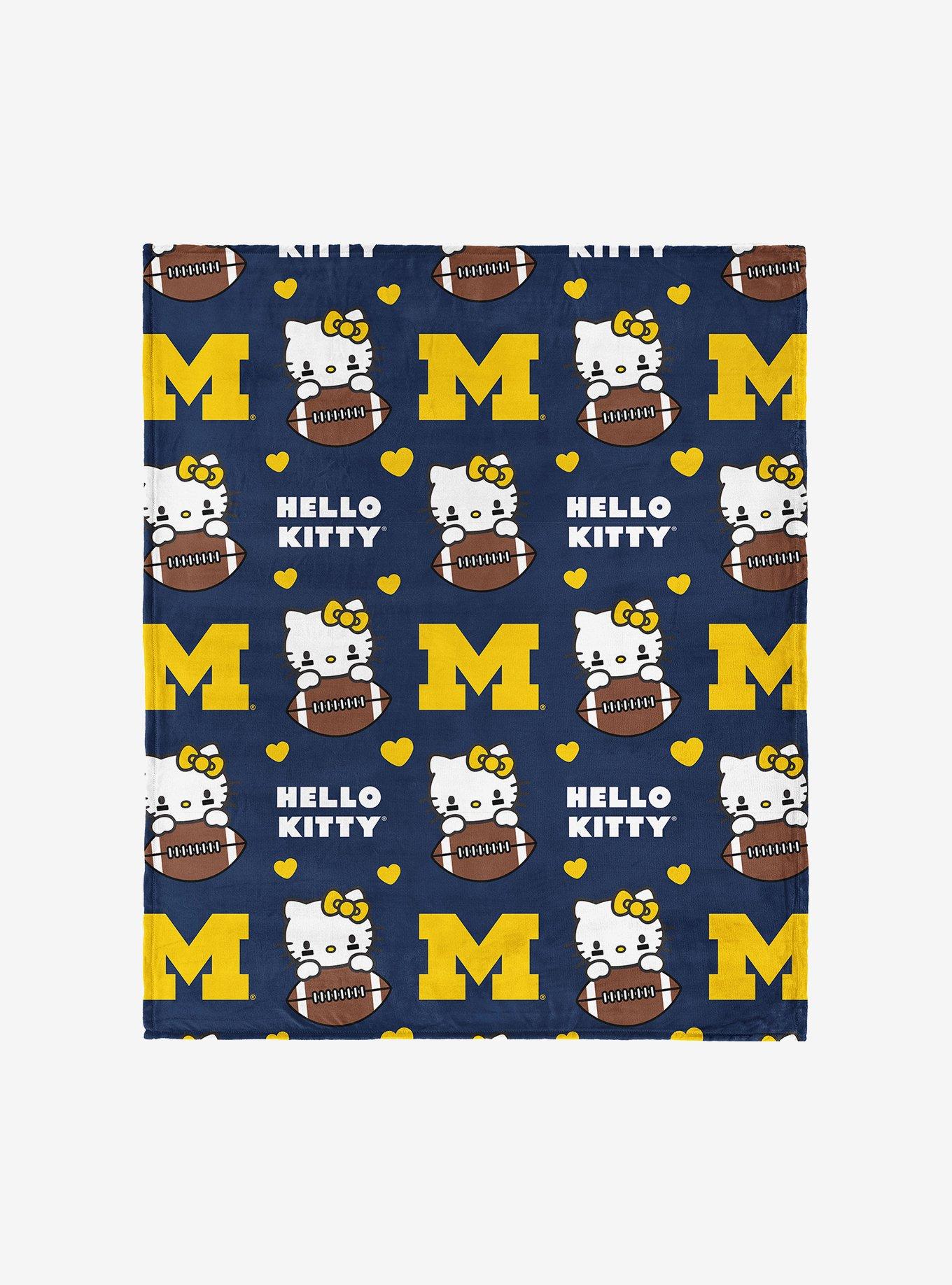 Michigan Wolverines Football Ready Hello Kitty Cloud Throw Blanket, , hi-res