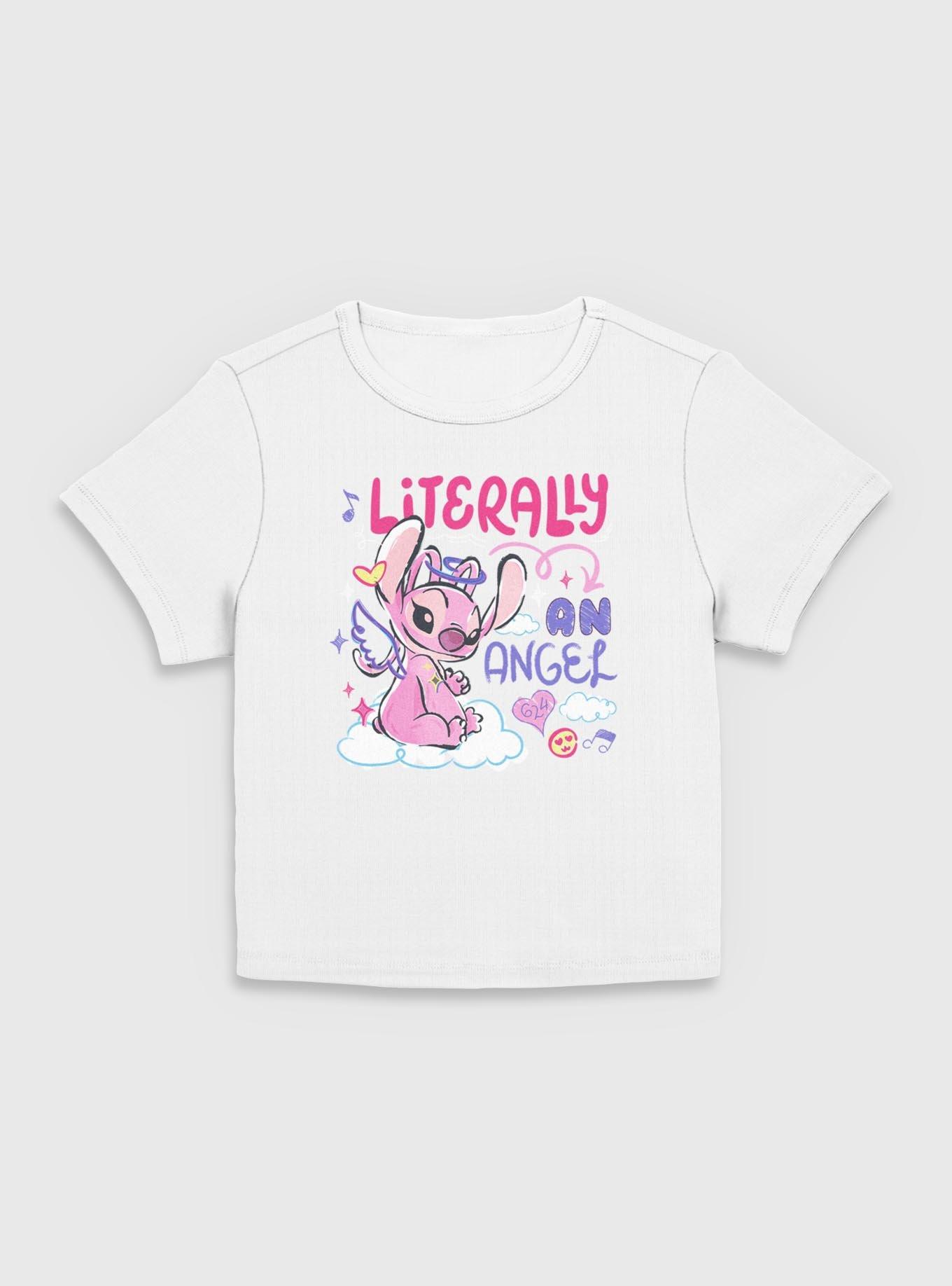 Disney Lilo & Stitch Literarlly An Angel Girls Baby Tee, WHITE, hi-res