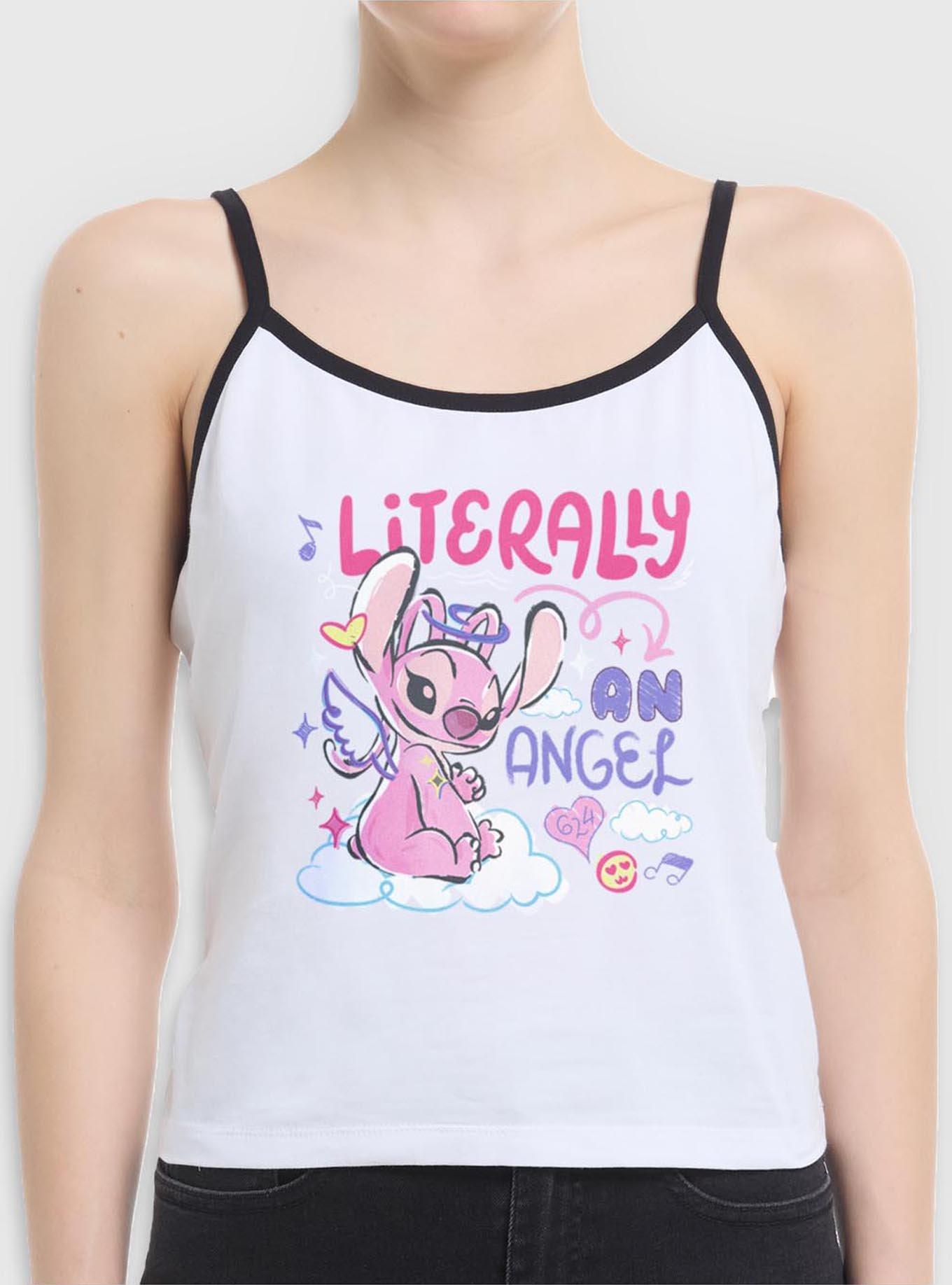 Disney Lilo & Stitch Literarlly An Angel Girls Cami, WHITE, hi-res
