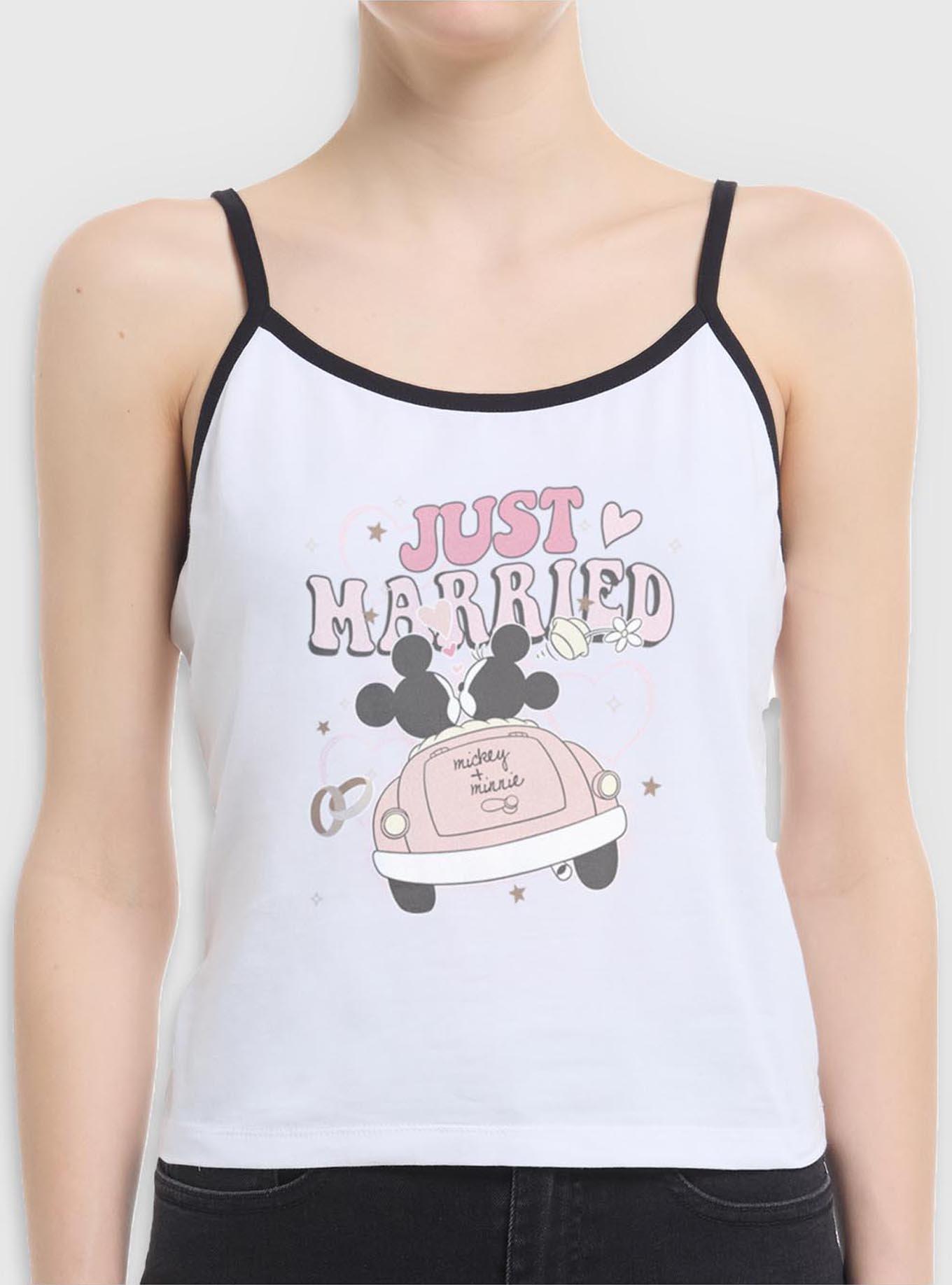 Disney Mickey Mouse Just Married Girls Cami, WHITE, hi-res
