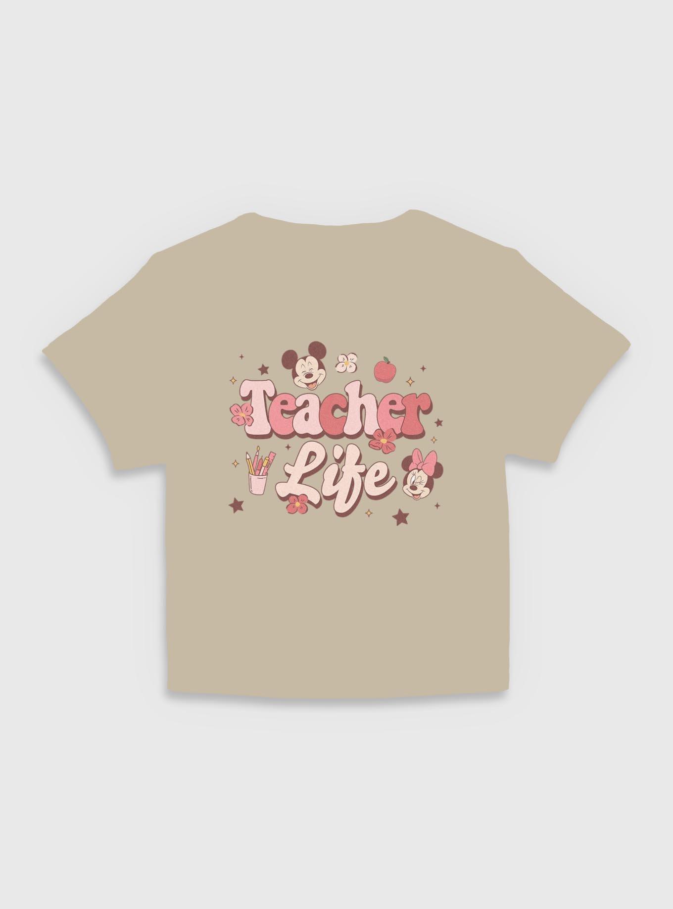 Disney Mickey Mouse Teacher Life Girls Baby Tee, PLAZTAUPE, hi-res