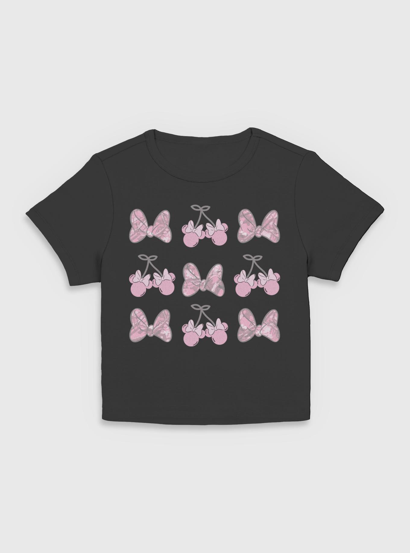 Disney Minnie Mouse Bow Camo Girls Baby Tee, BLACK, hi-res